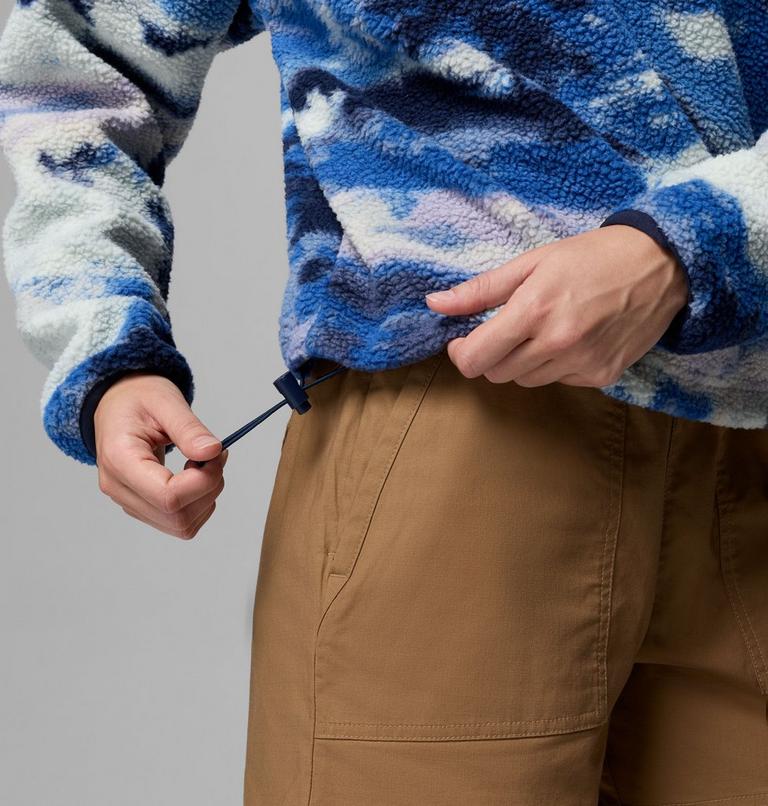 Women's Helvetia II Cropped Sherpa Half Snap Printed Fleece, Color: Nocturnal, Dreaming, image 6