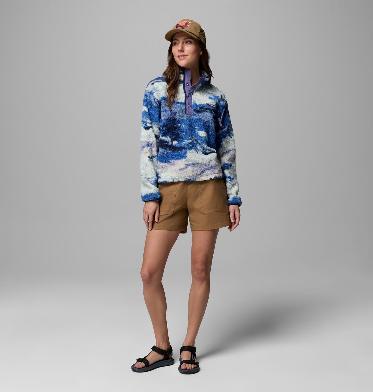 Women's Helvetia™ II Printed Cropped Half Snap Fleece Pullover | 466 | L 2