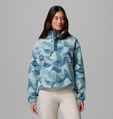 Helvetia II Printed Cropped Half Snap, Color: Marine Light, Sunscape, image 15