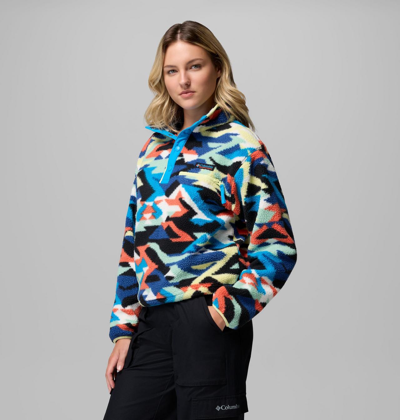 Women's Helvetia™ II Printed Cropped Half Snap Fleece Pullover 4
