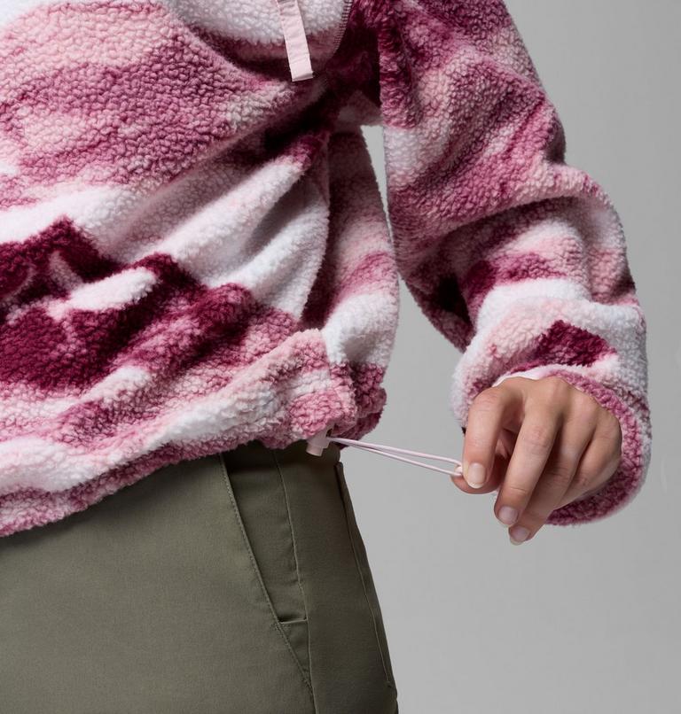 Polaire Sherpa Courte Semi-boutonn&eacute;e avec Imprim&eacute; Helvetia II Femme, Color: Antique Mauve, Summits, image 6