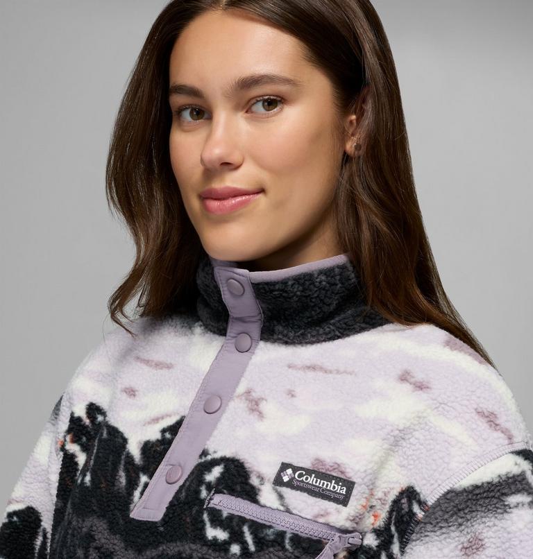 Helvetia II Printed Cropped Half Snap, Color: Shale Purple Sisters, Shale Purple, image 5