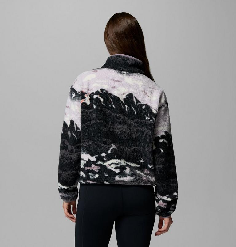 Helvetia II Printed Cropped Half Snap, Color: Shale Purple Sisters, Shale Purple, image 3