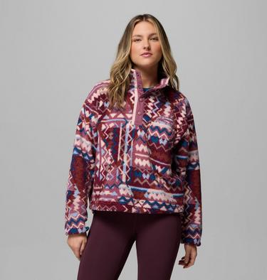 Helvetia II Printed Cropped Half Snap, Color: Antique Mauve, Geomix, image 29