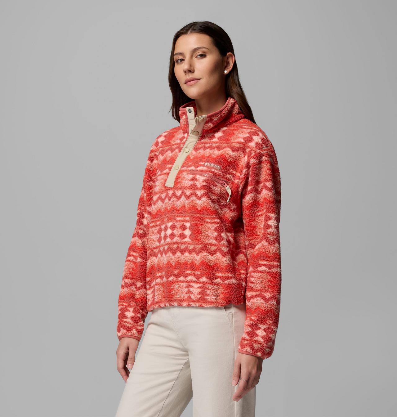 Women's Helvetia™ II Printed Cropped Half Snap Fleece Pullover | 610 | XXL 4