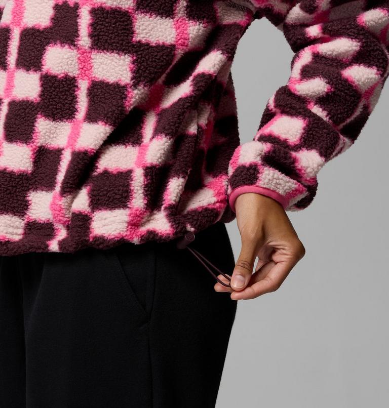Polaire Sherpa Courte Semi-boutonn&eacute;e avec Imprim&eacute; Helvetia II Femme, Color: Moonvista, Geostack, image 6