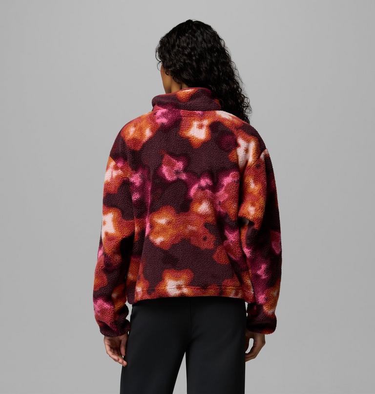 Helvetia II gecropptes Sherpa Half Snap Fleece mit Print f&uuml;r Frauen, Color: Red Oxide, Dyeflower, image 3