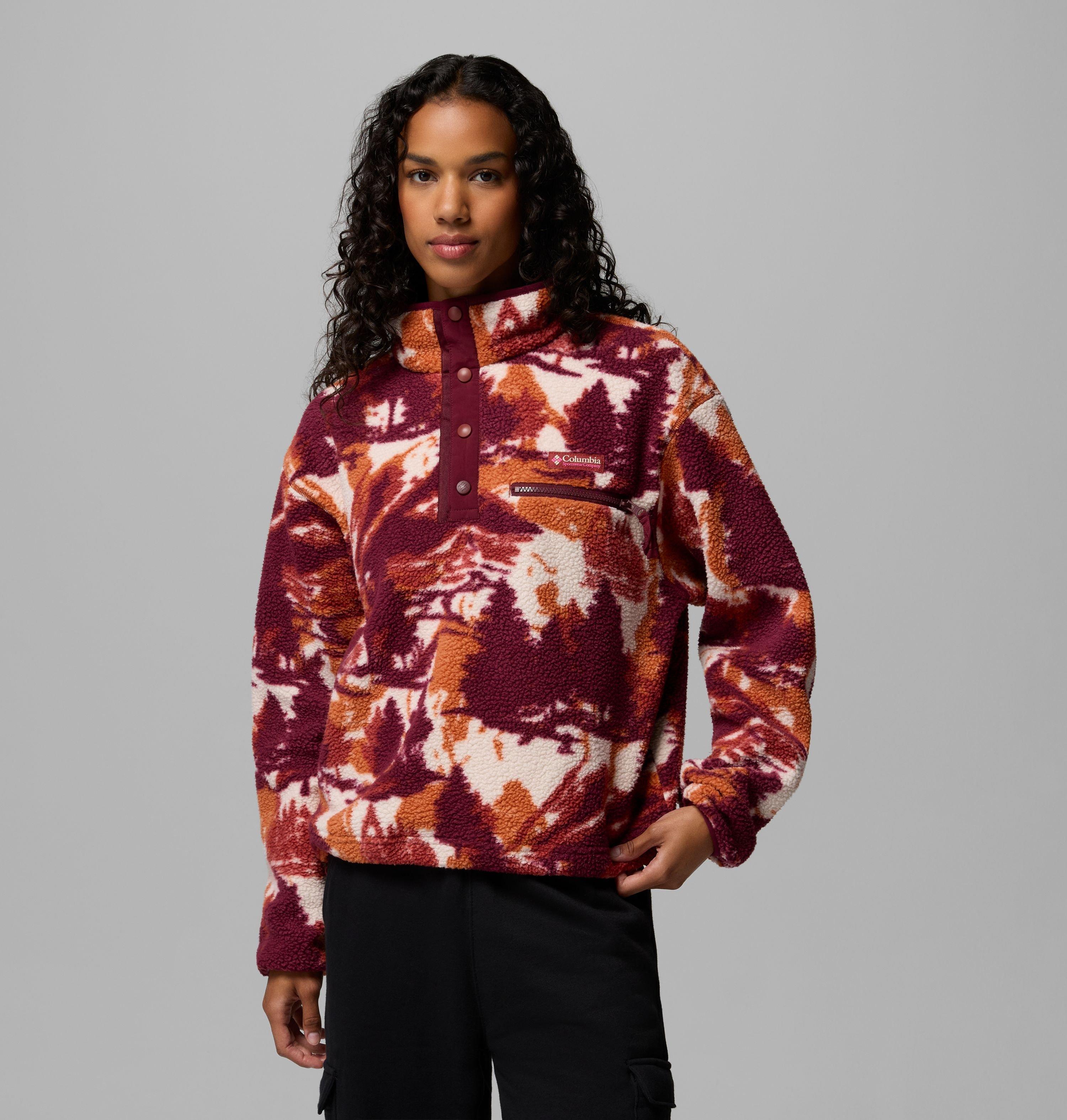 Women's Helvetia II Printed Cropped Half Snap Fleece Pullover | 633 | L 1