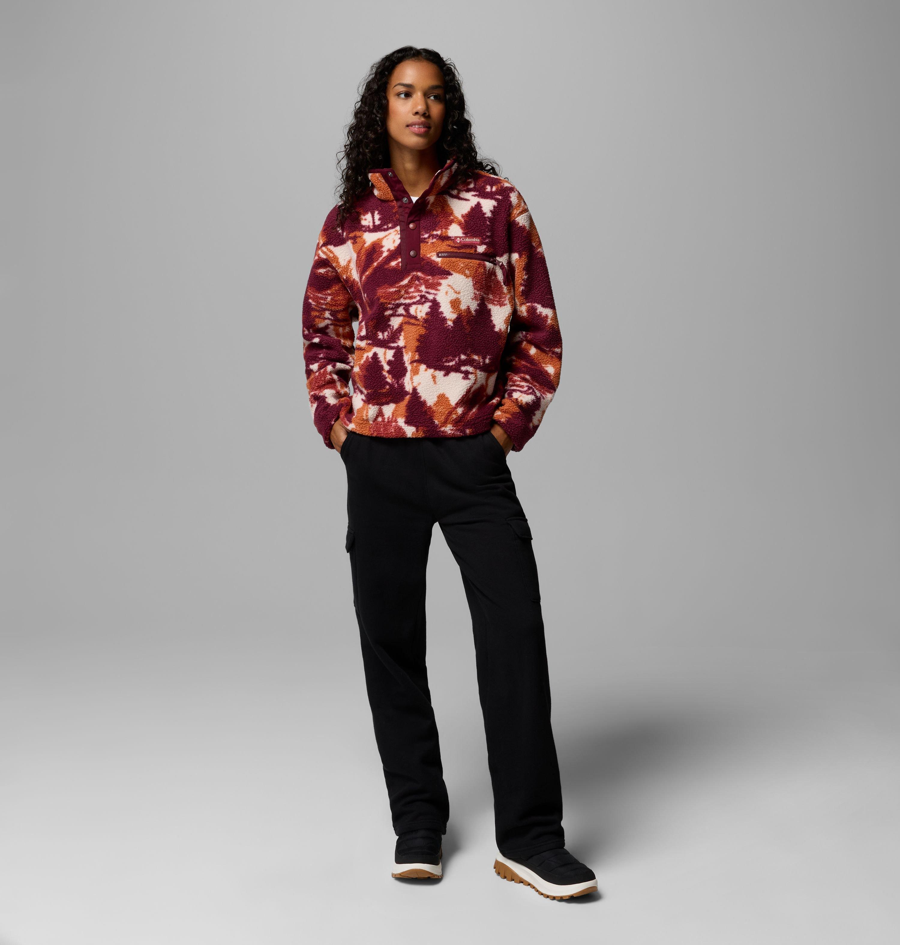 Women's Helvetia II Printed Cropped Half Snap Fleece Pullover | 633 | L 2