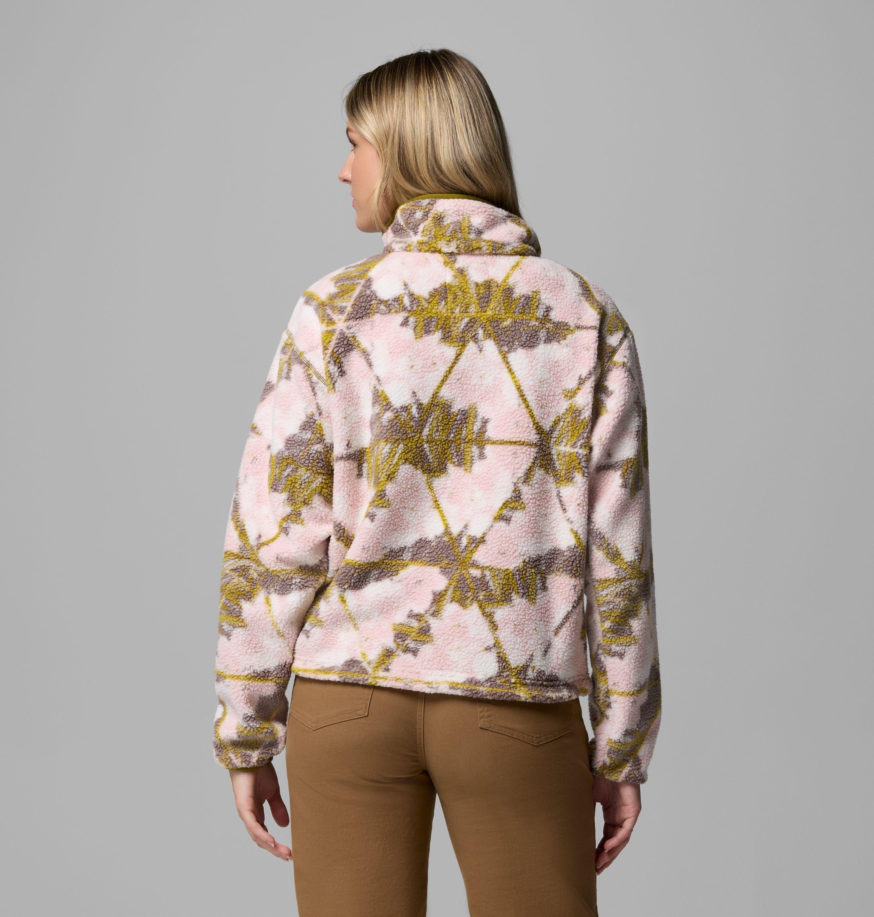 Women's Helvetia II Printed Cropped Half Snap Fleece Pullover