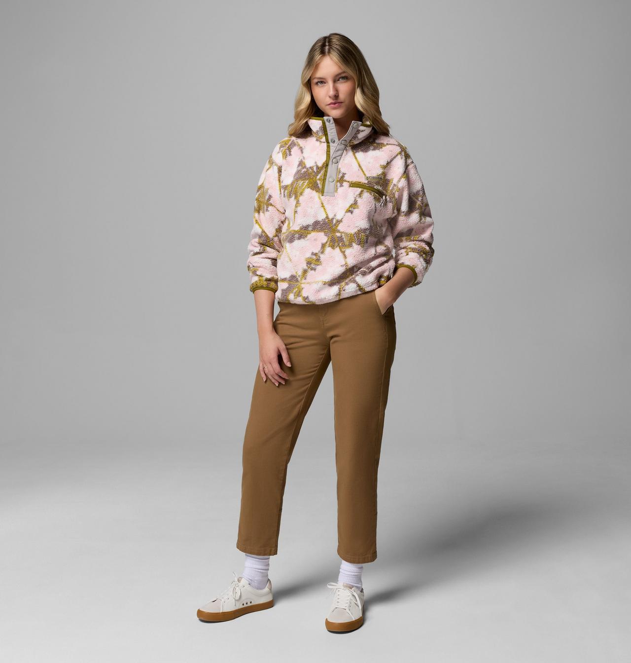 Women's Helvetia™ II Printed Cropped Half Snap Fleece Pullover 2