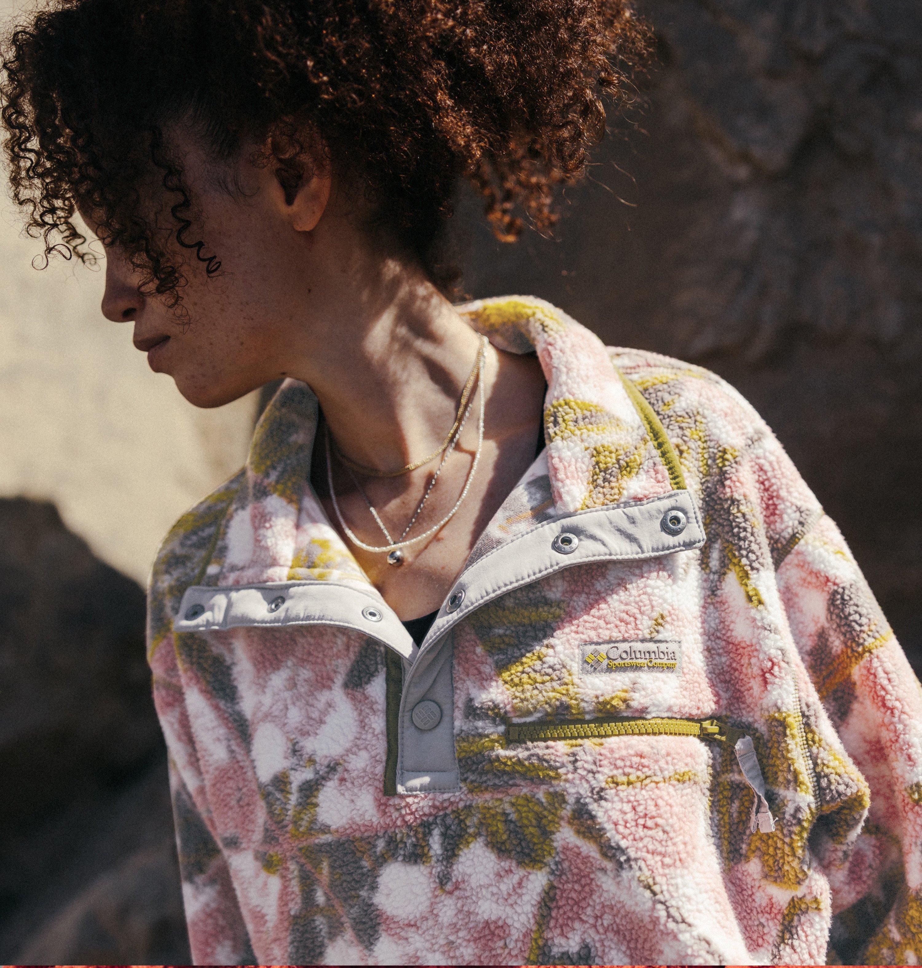 Women's Helvetia II Printed Cropped Half Snap Fleece Pullover