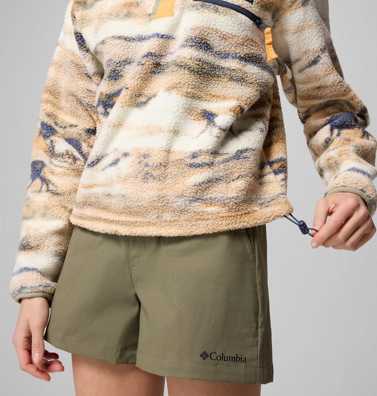 Forro polar sherpa corto con cierre medio y estampado Helvetia II para mujer, Color: Lemon Wash Roaming, image 5