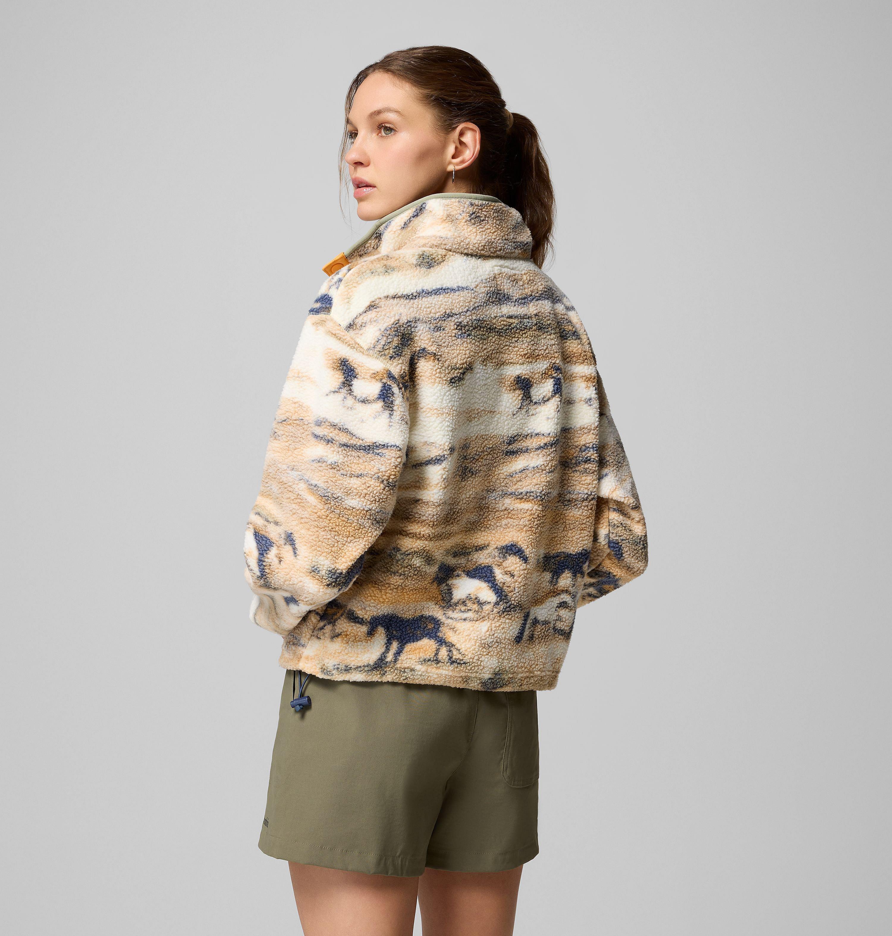 Women's Helvetia II Printed Cropped Half Snap Fleece Pullover 2