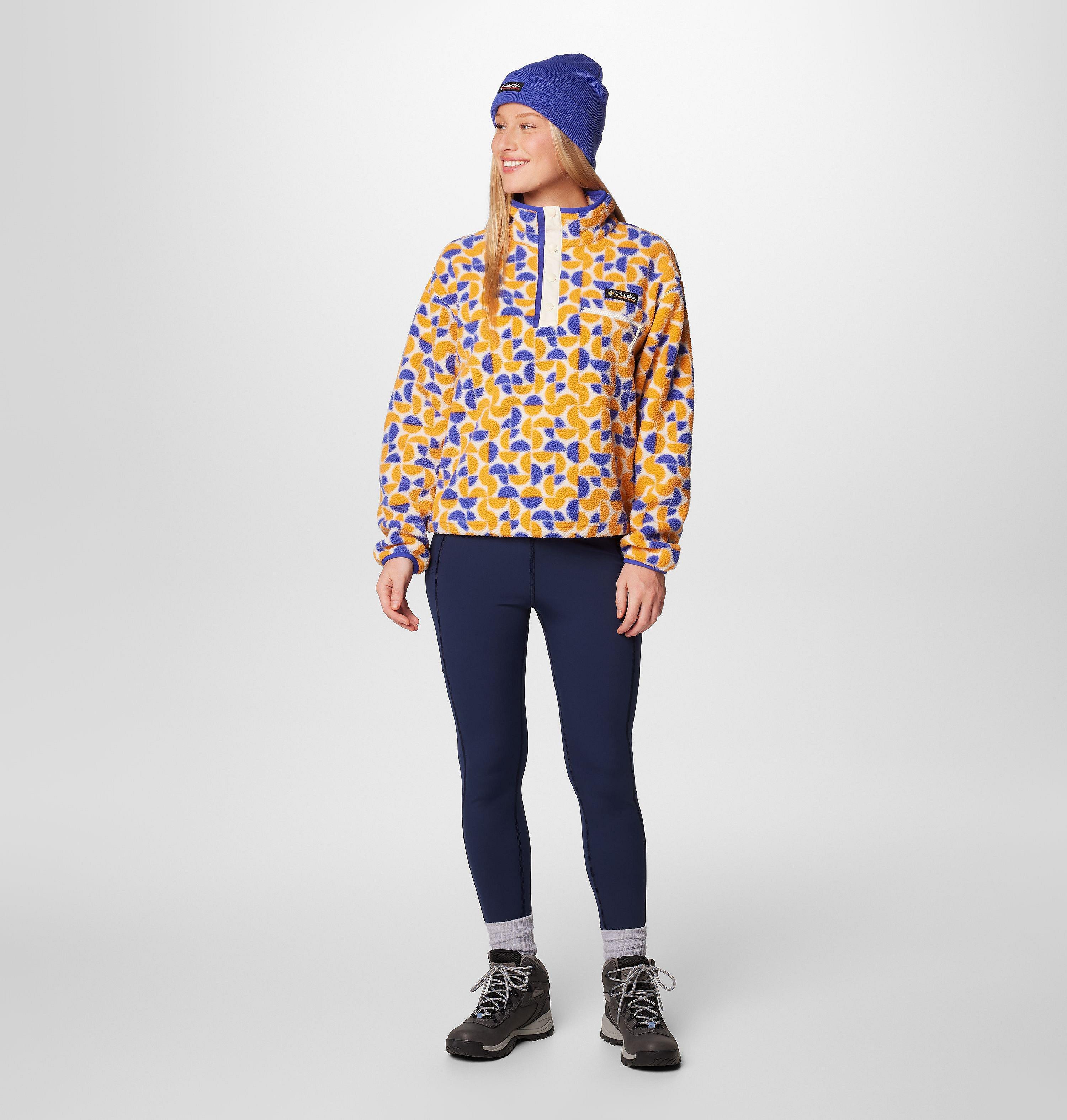 Women's Helvetia II Printed Cropped Half Snap Fleece Pullover 3