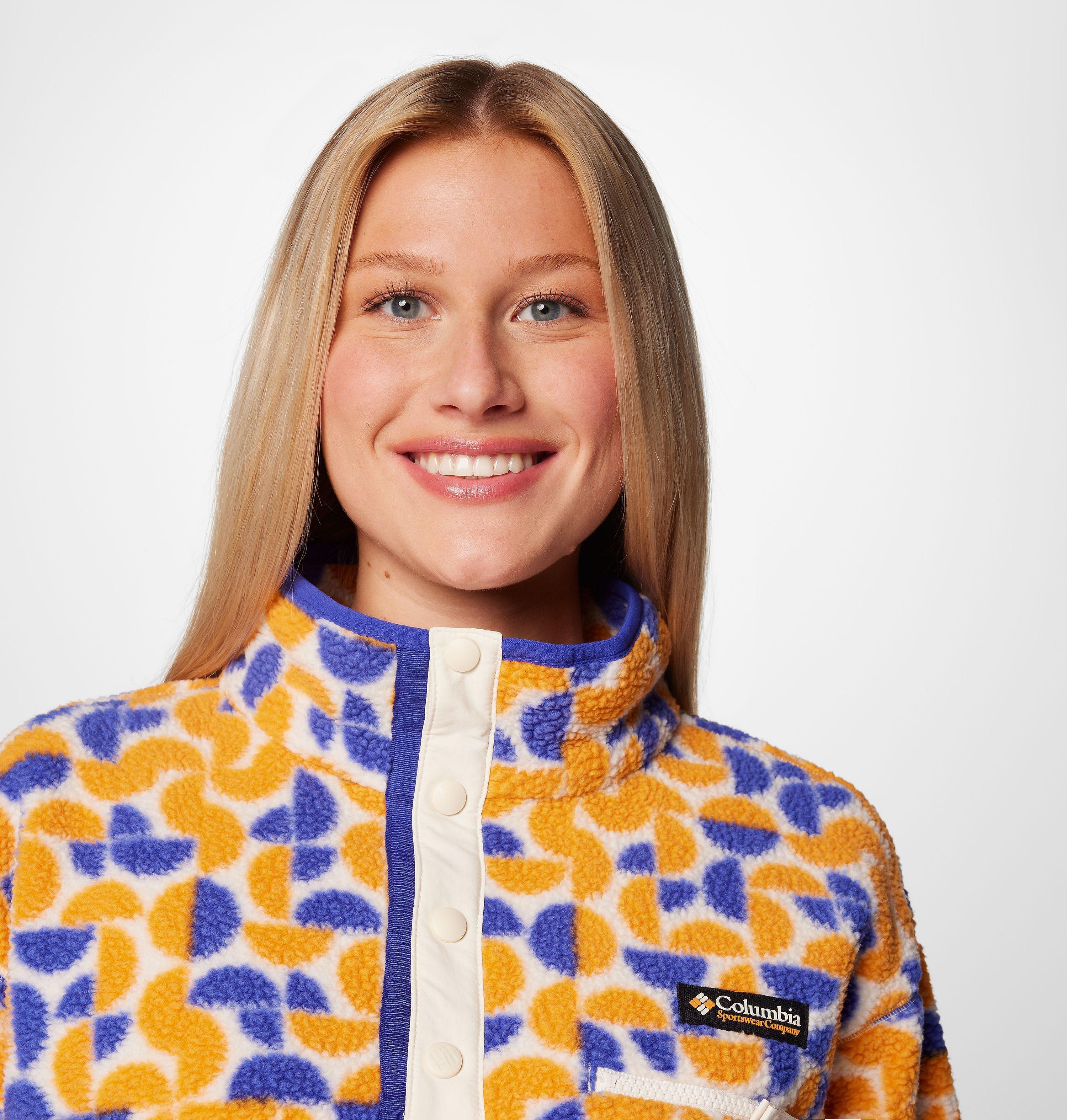 Women's Helvetia II Printed Cropped Half Snap Fleece Pullover 5