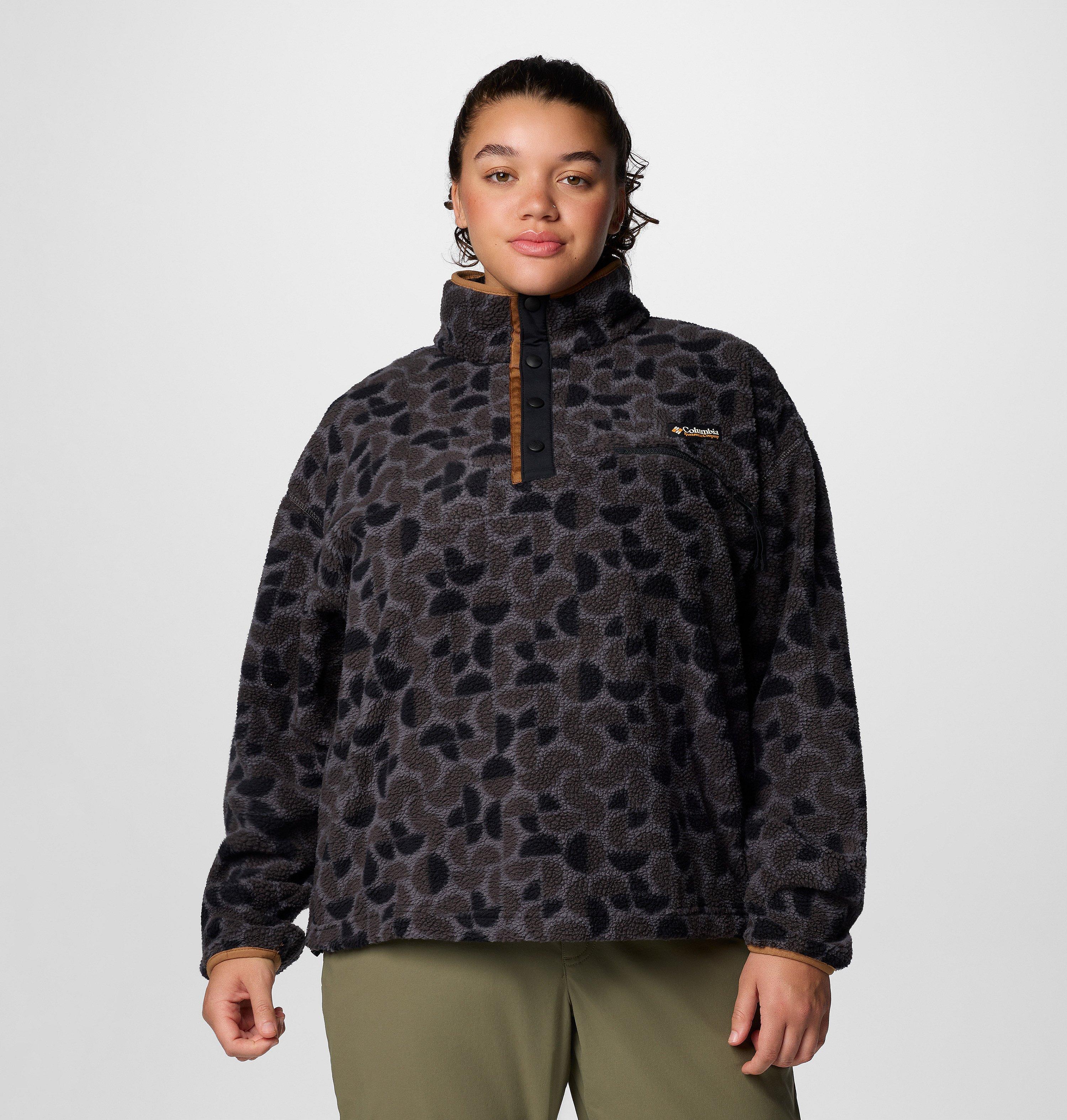 Women's Helvetia II Printed Cropped Half Snap Fleece Pullover