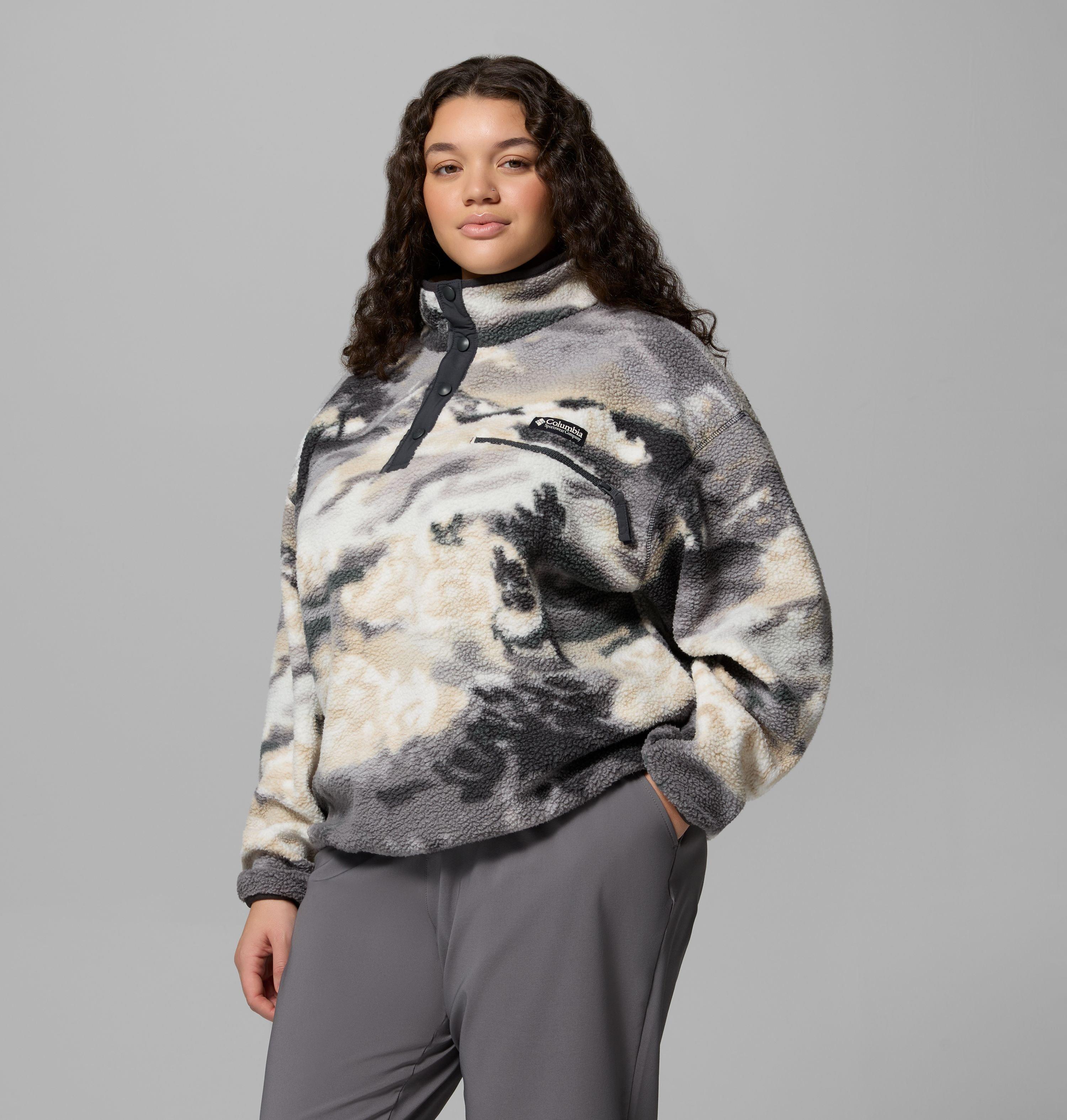Women's Helvetia II Printed Cropped Half Snap Fleece Pullover