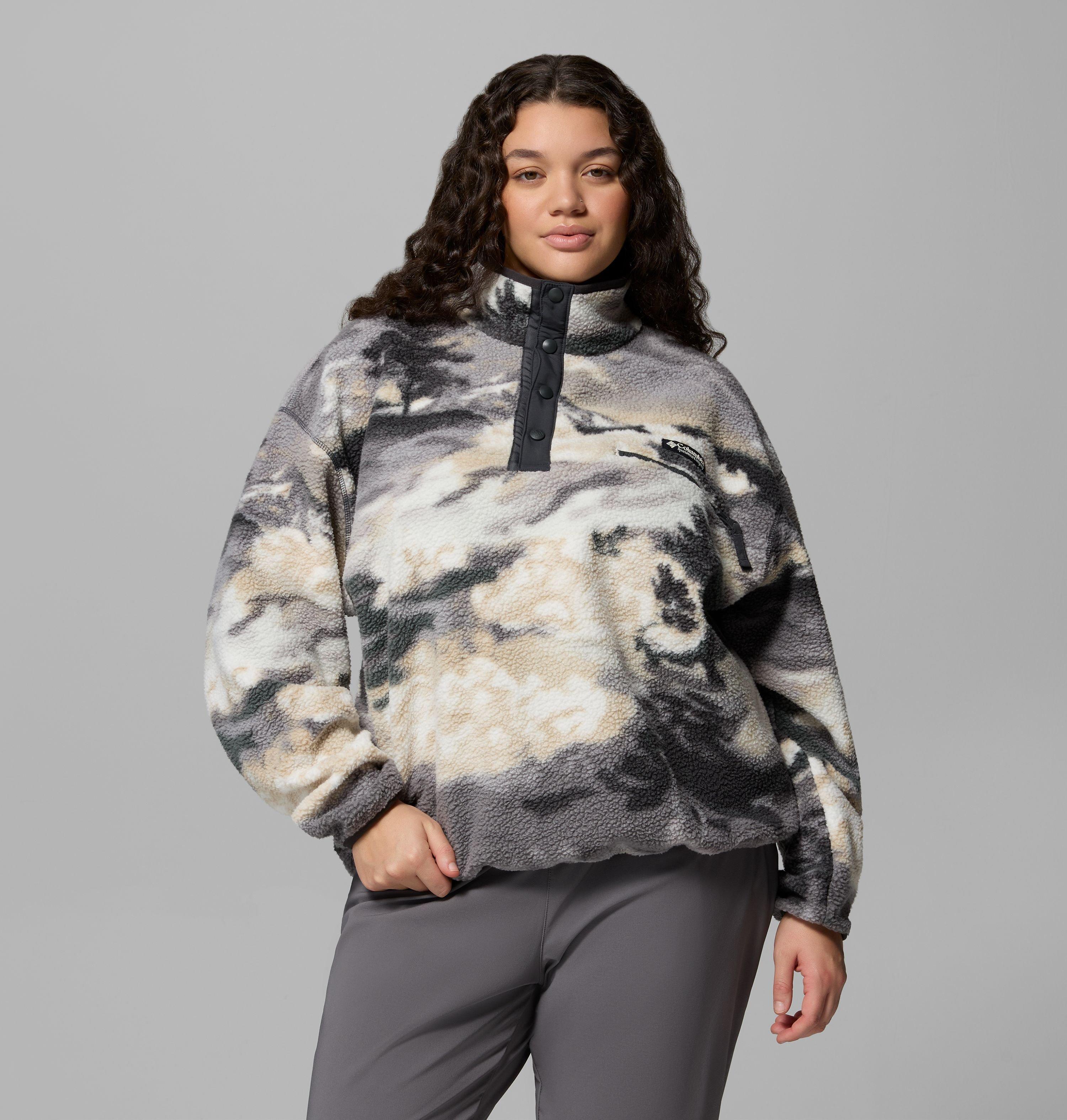 Women's Helvetia II Printed Cropped Half Snap Fleece Pullover