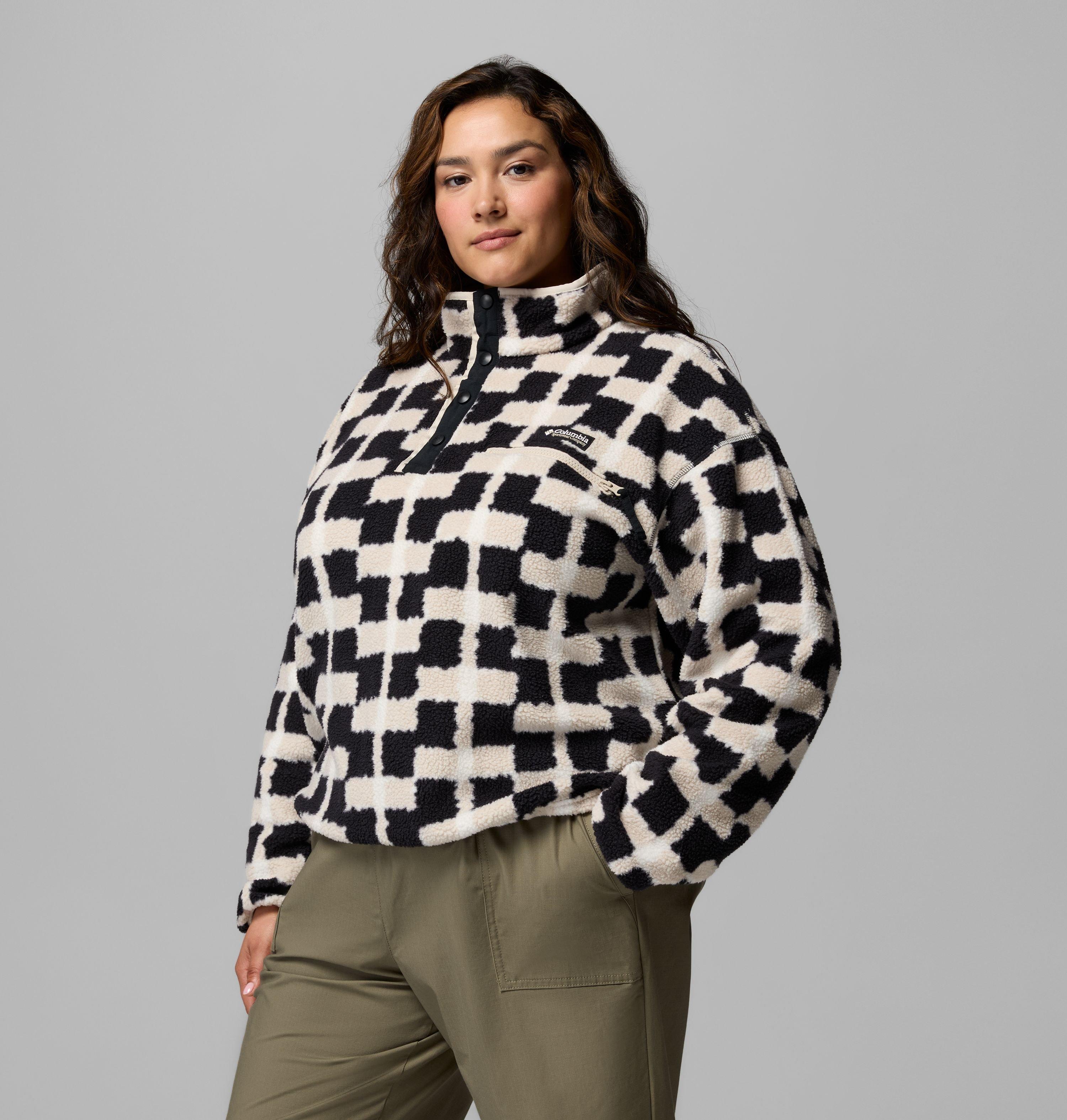 Women's Helvetia II Printed Cropped Half Snap Fleece Pullover | 016 | 2X 4