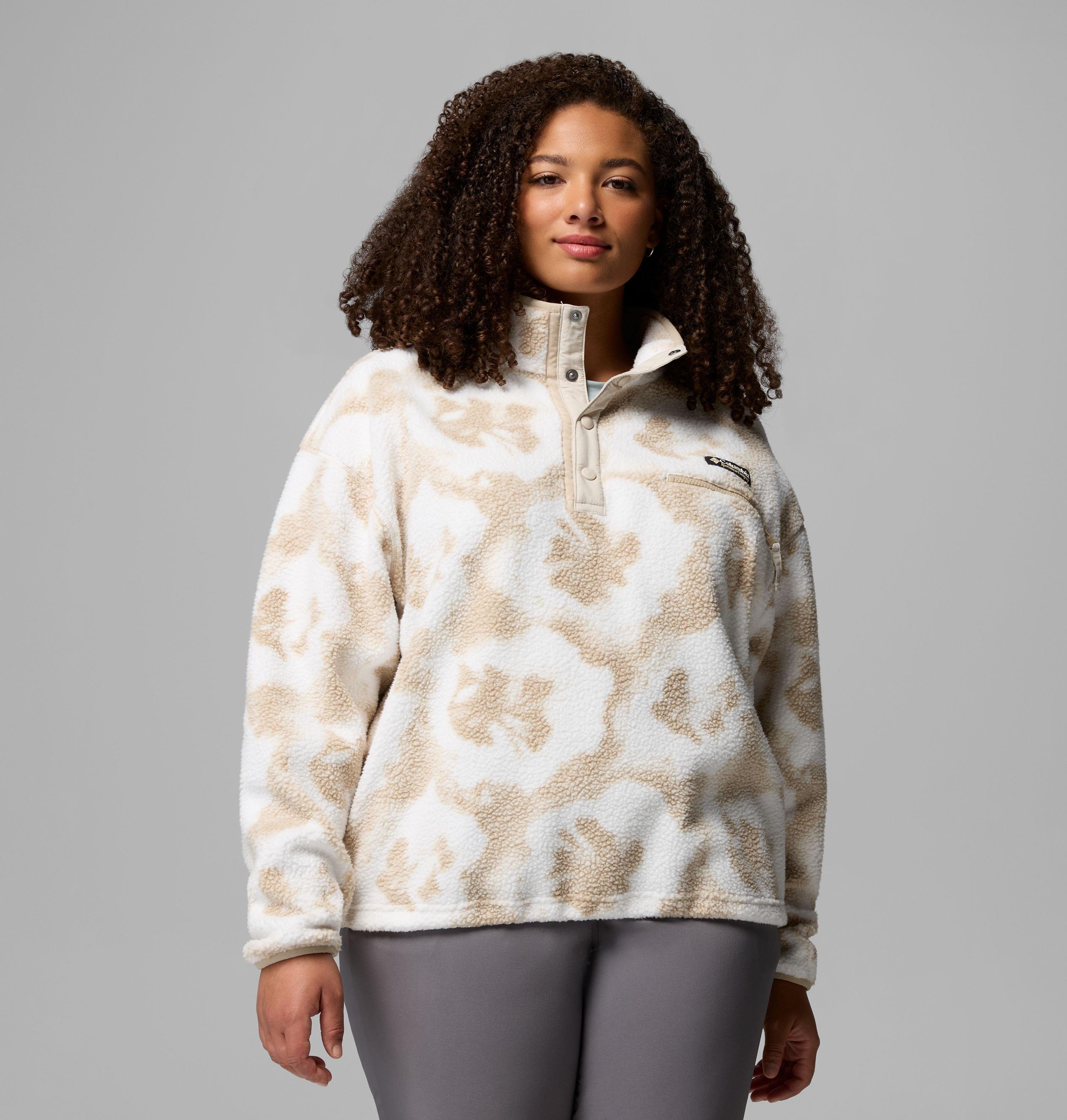 Women's Helvetia II Printed Cropped Half Snap Fleece Pullover