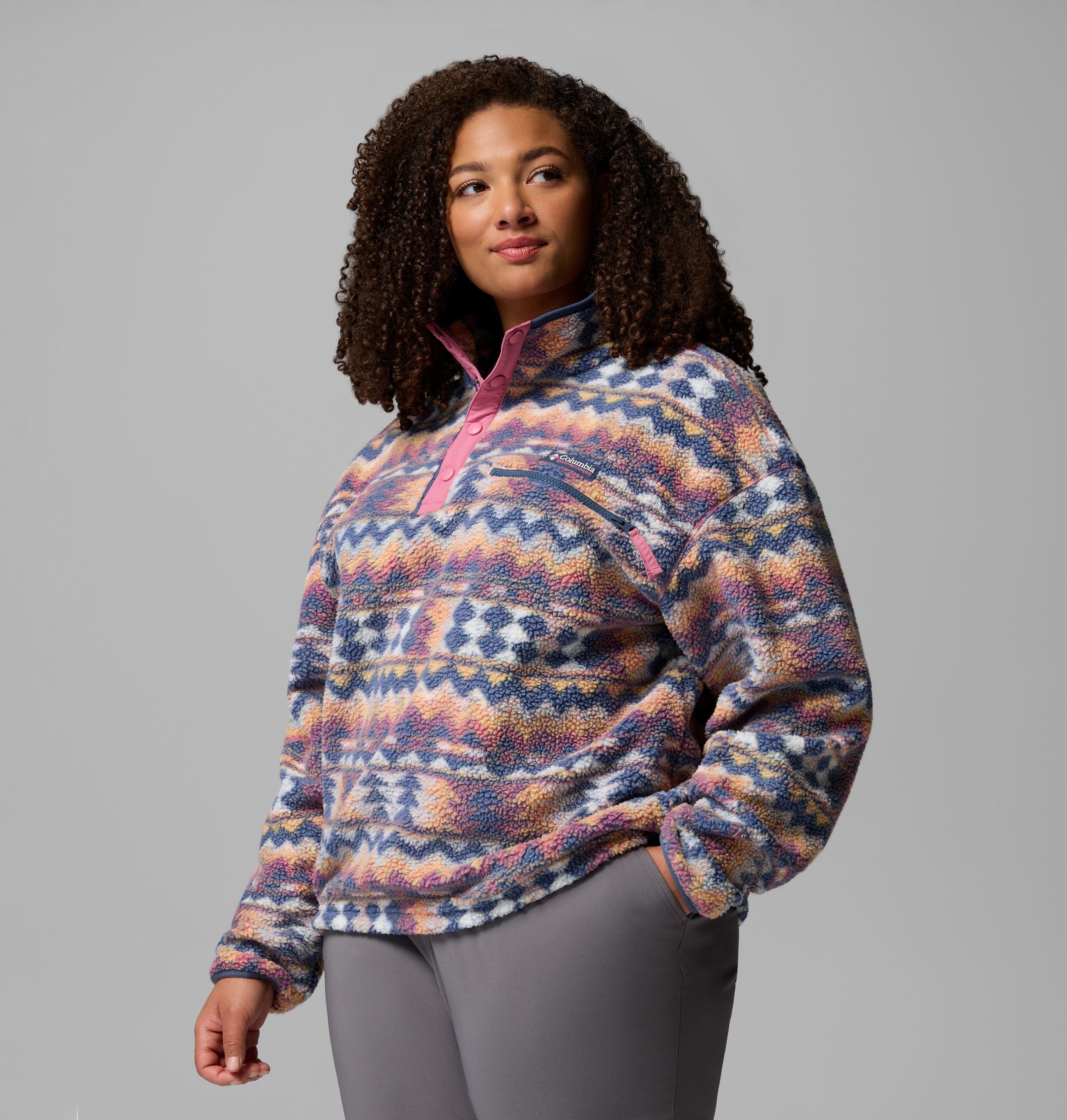 Women's Helvetia II Printed Cropped Half Snap Fleece Pullover | 127 | 2X 4