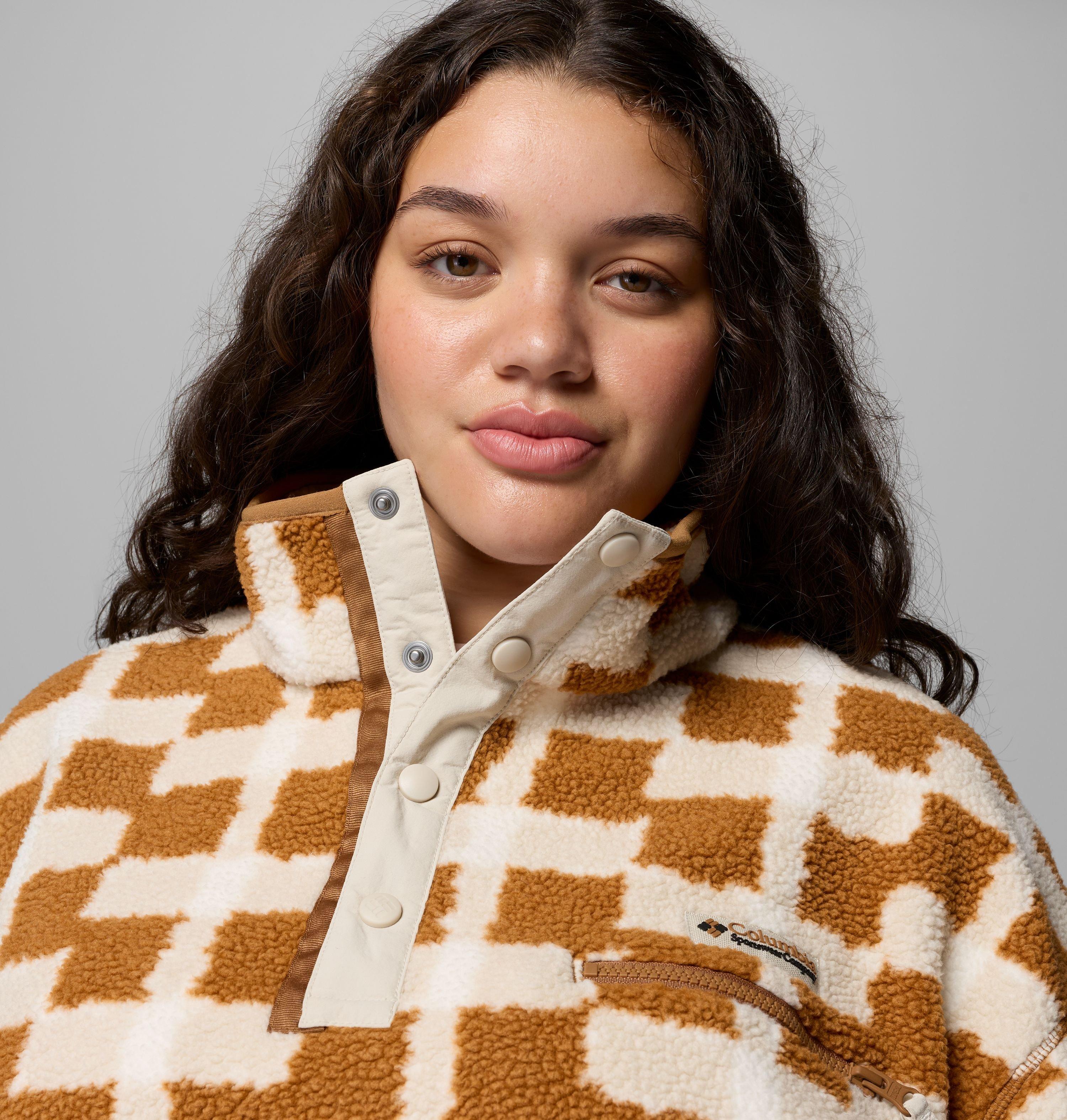 Women's Helvetia II Printed Cropped Half Snap Fleece Pullover - Plus Size 5
