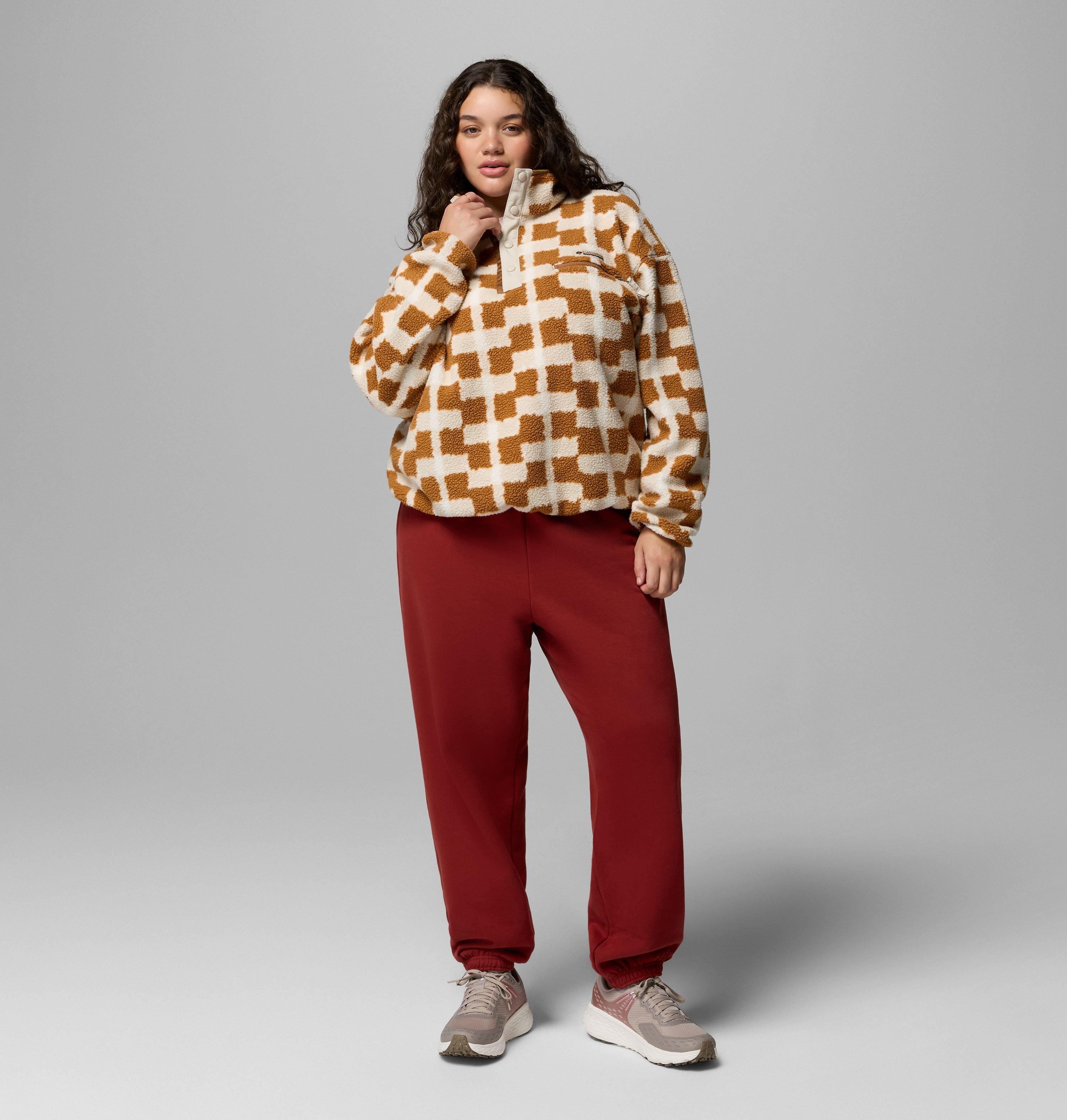 Women's Helvetia II Printed Cropped Half Snap Fleece Pullover - Plus Size 2