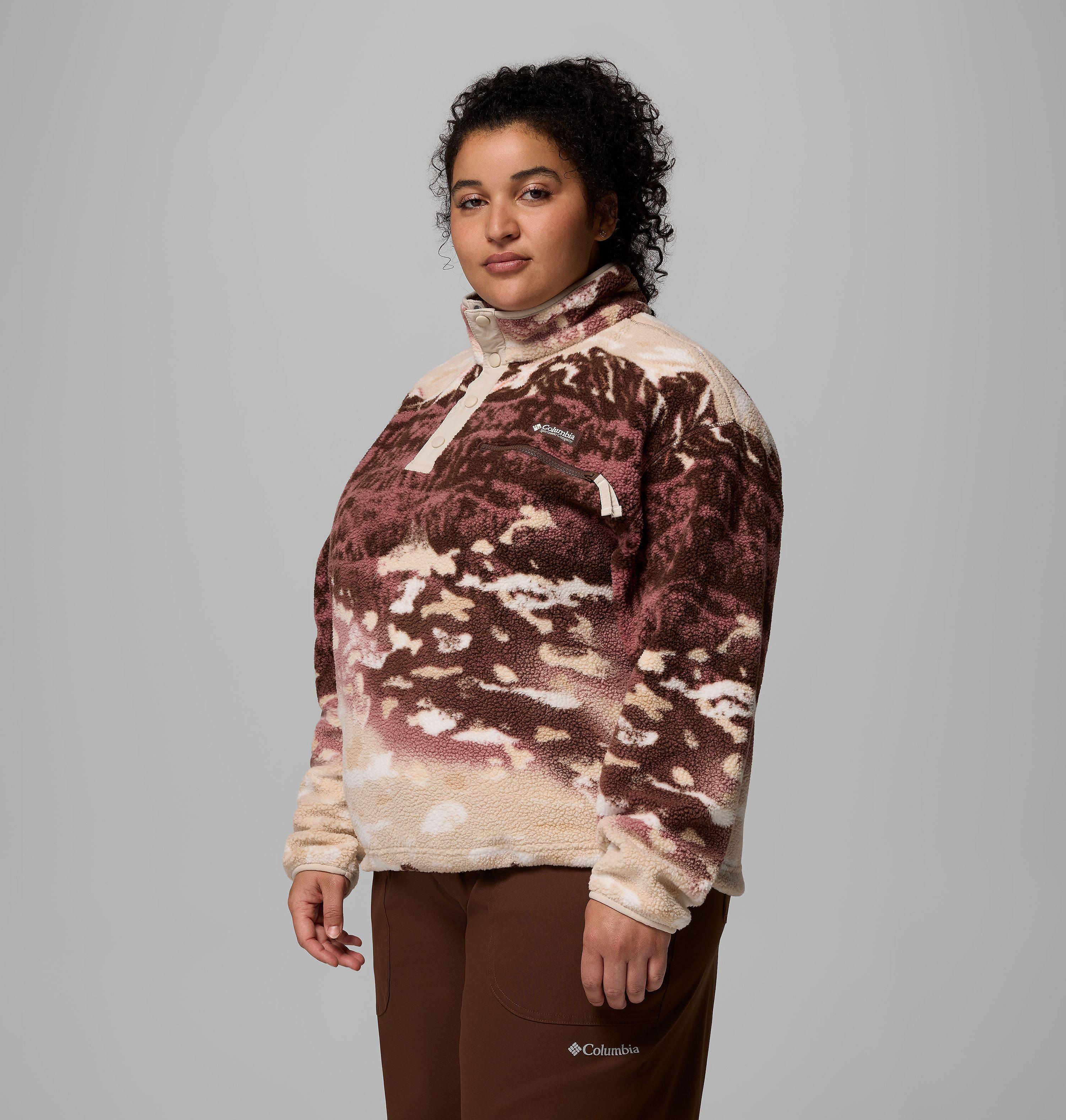 Women's Helvetia II Printed Cropped Half Snap Fleece Pullover | 256 | 3X 4