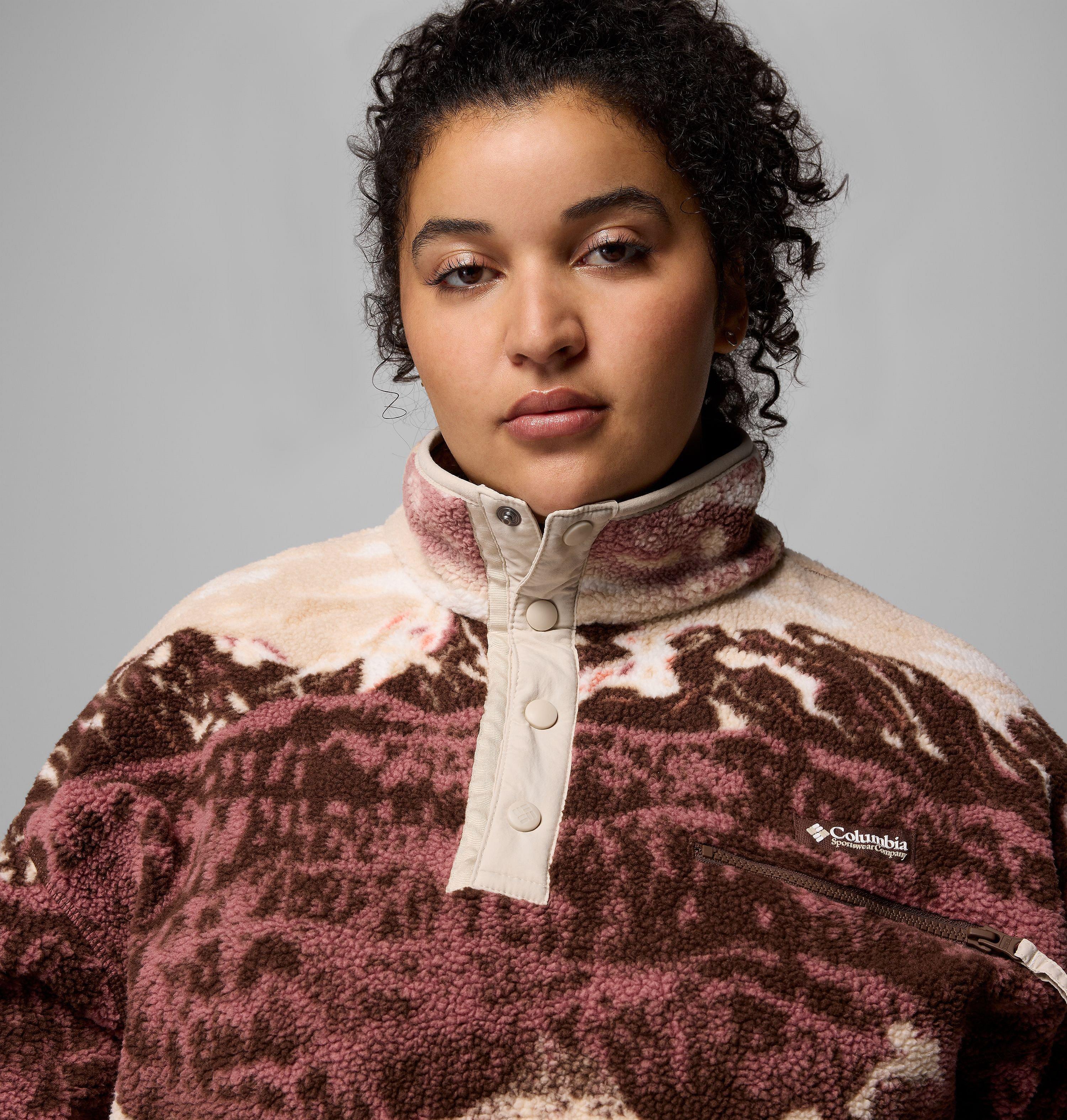 Women's Helvetia II Printed Cropped Half Snap Fleece Pullover | 256 | 3X 5
