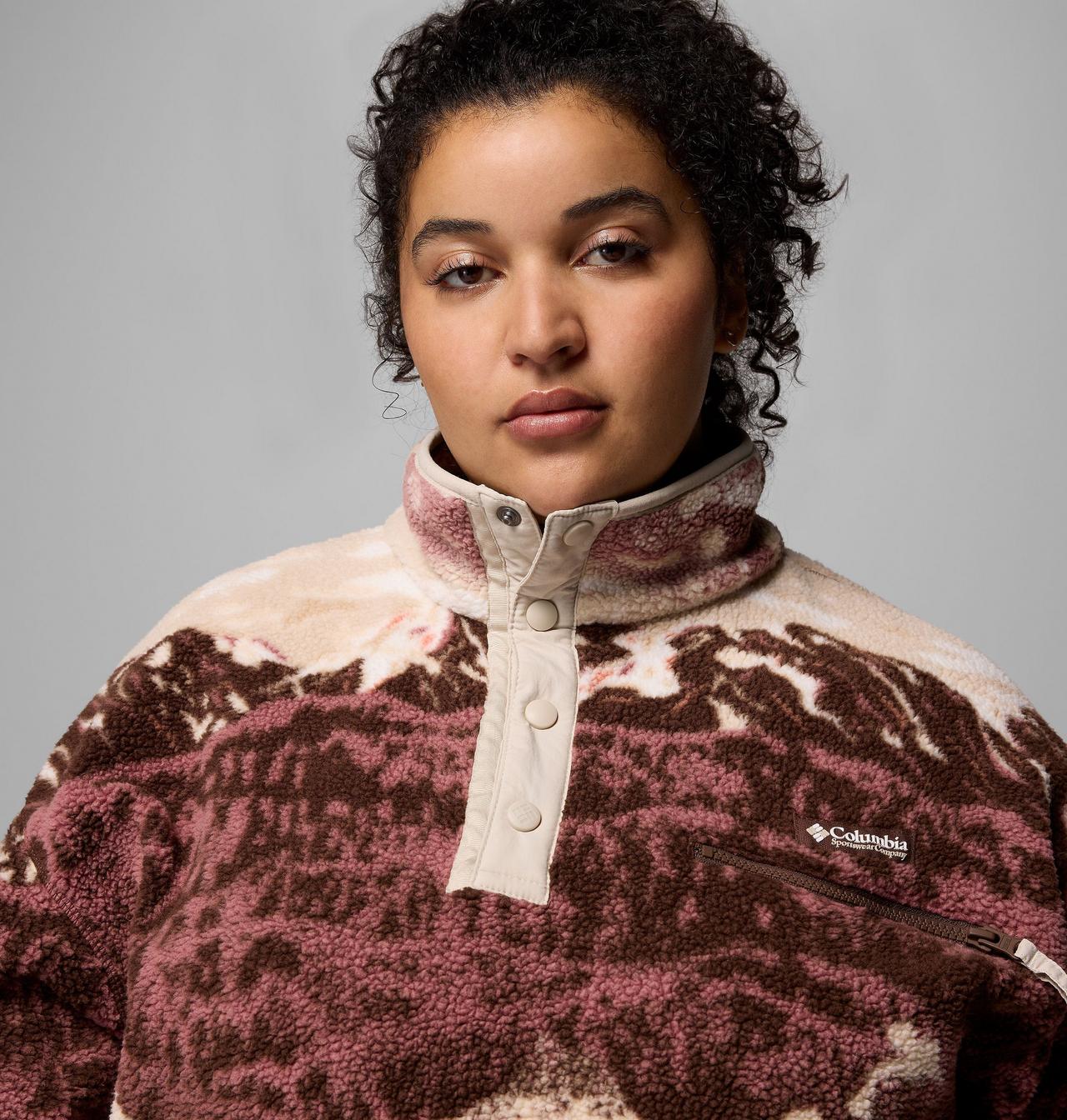 Women's Helvetia™ II Printed Cropped Half Snap Fleece Pullover | 256 | 2X 5