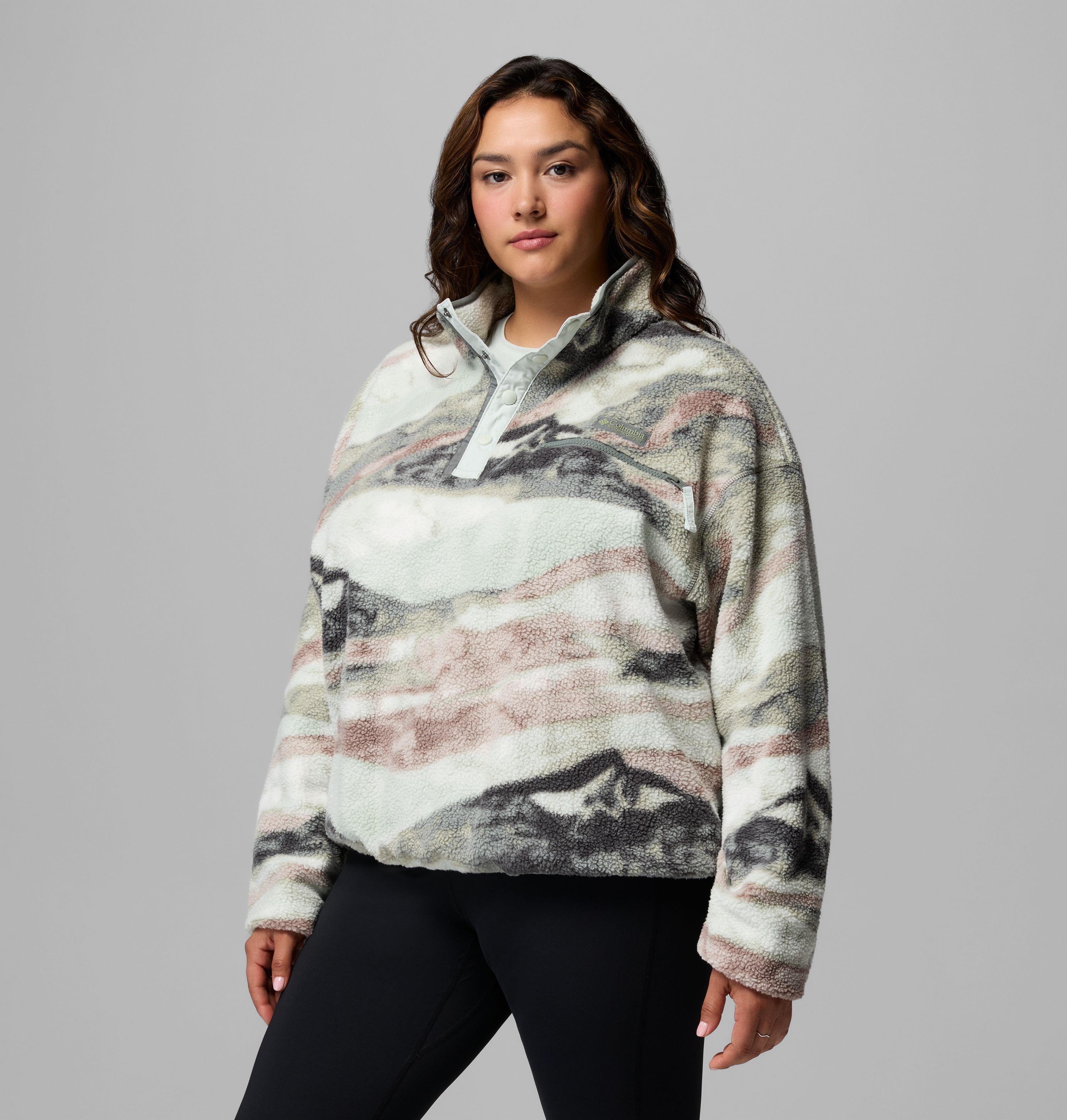 Women's Helvetia II Printed Cropped Half Snap Fleece Pullover | 342 | 3X 4