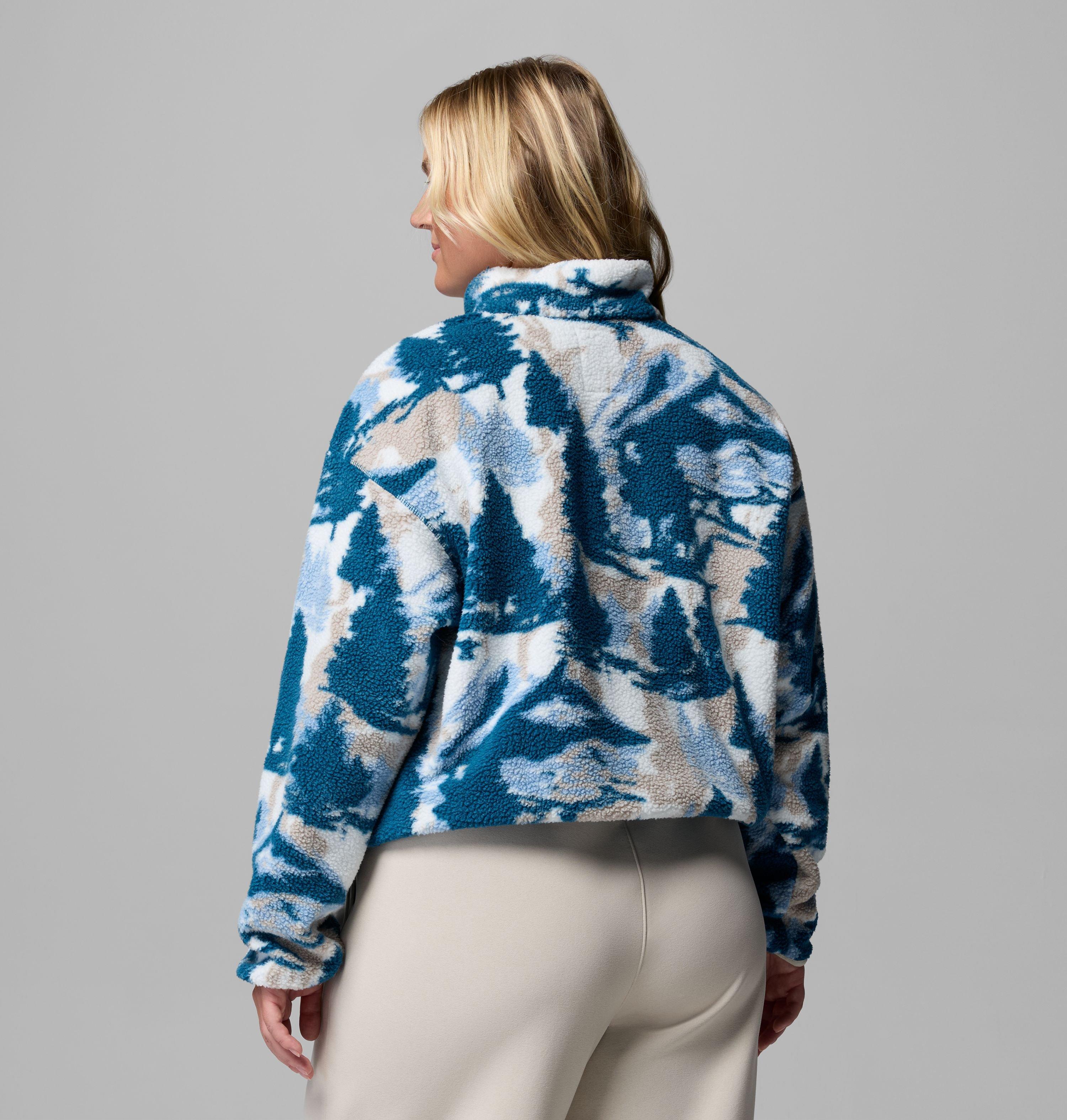 Women's Helvetia II Printed Cropped Half Snap Fleece Pullover - Plus Size | 442 | 3X 3
