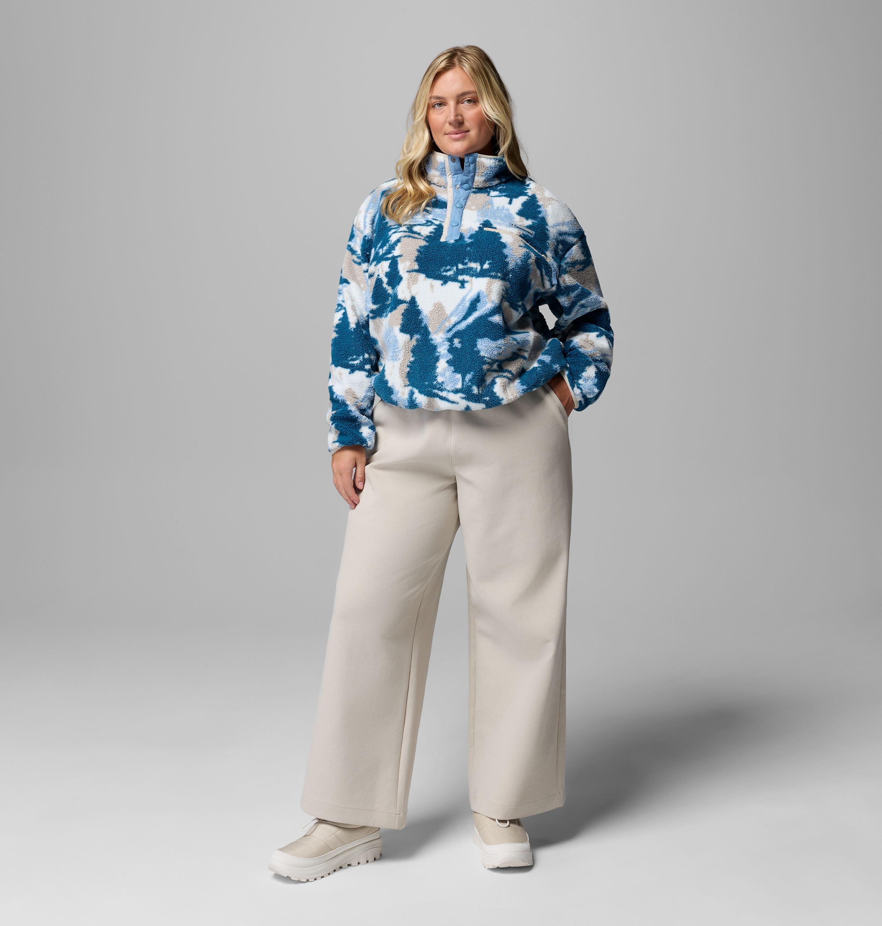 Women's Helvetia II Printed Cropped Half Snap Fleece Pullover - Plus Size | 442 | 3X 2