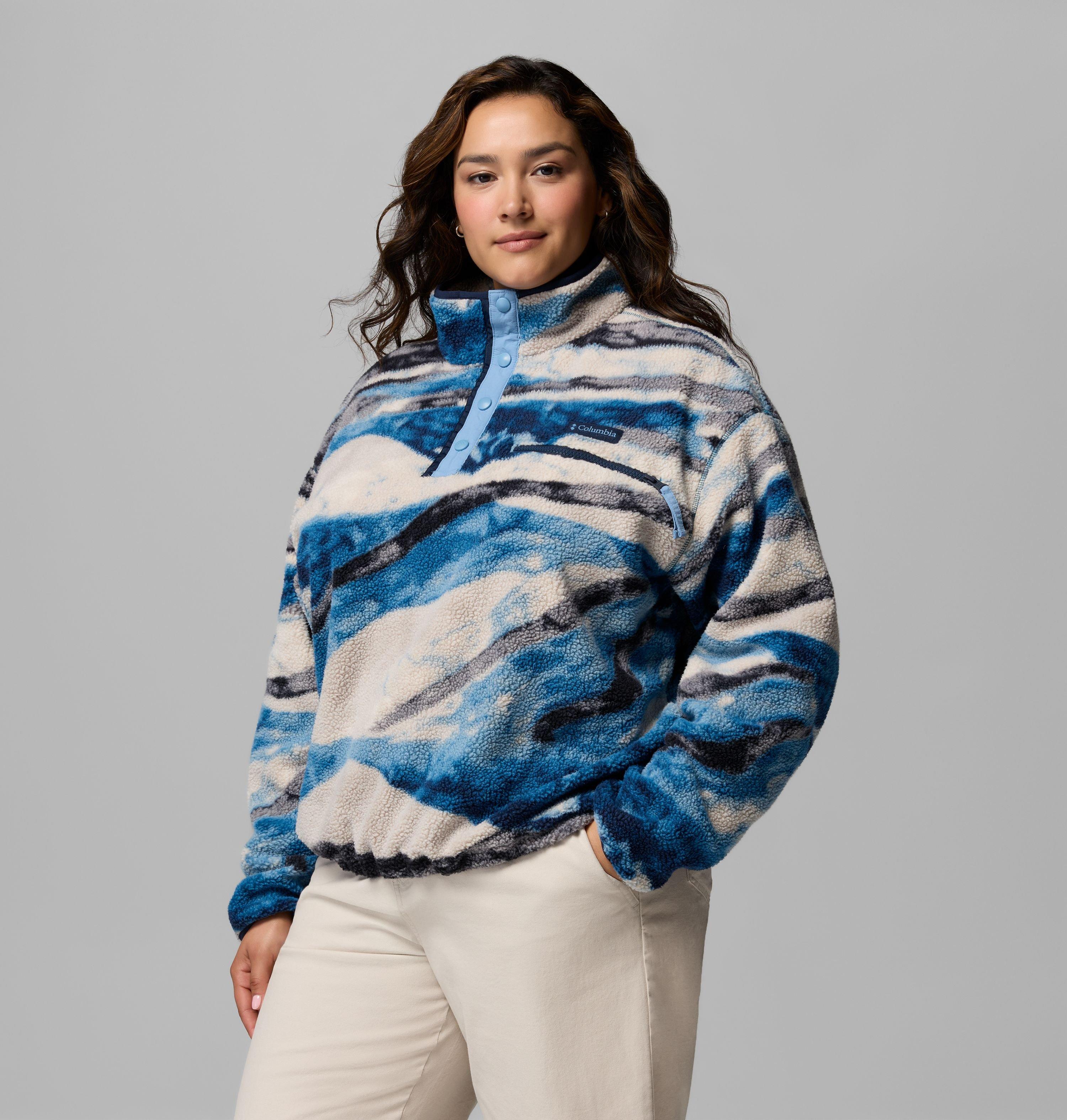 Women's Helvetia II Printed Cropped Half Snap Fleece Pullover | 443 | 3X 4