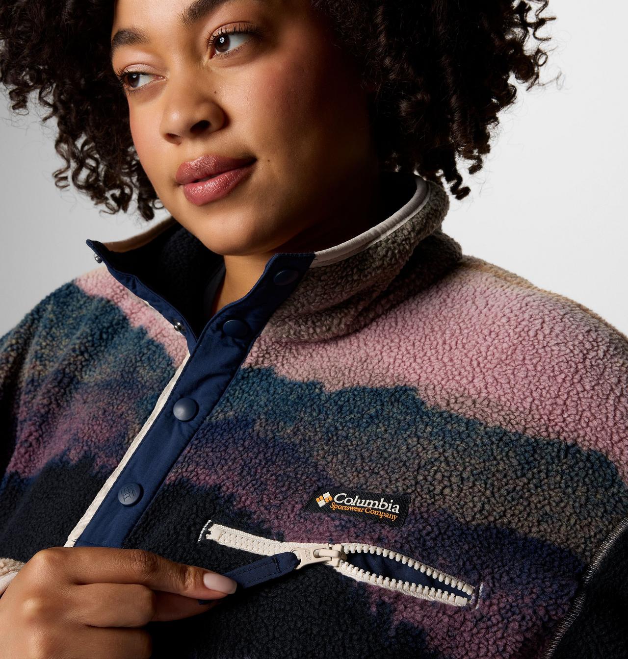 Women's Helvetia™ II Printed Cropped Half Snap Fleece Pullover 7