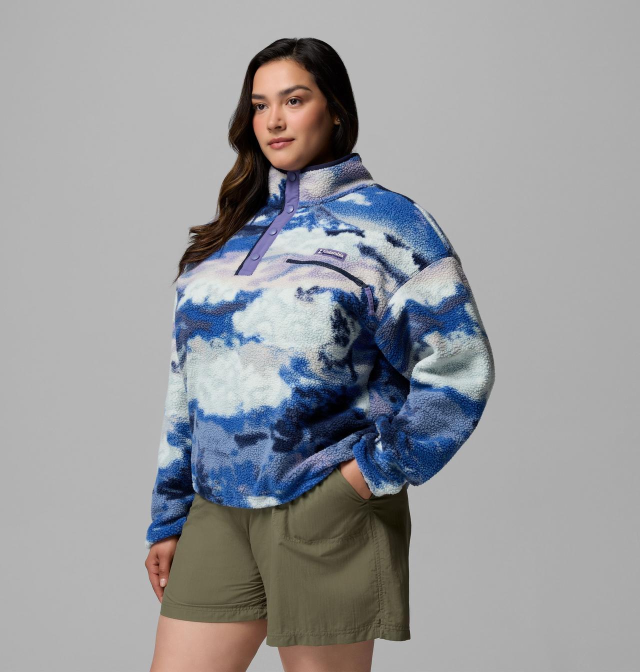 Women's Helvetia™ II Printed Cropped Half Snap Fleece Pullover | 466 | 2X 4