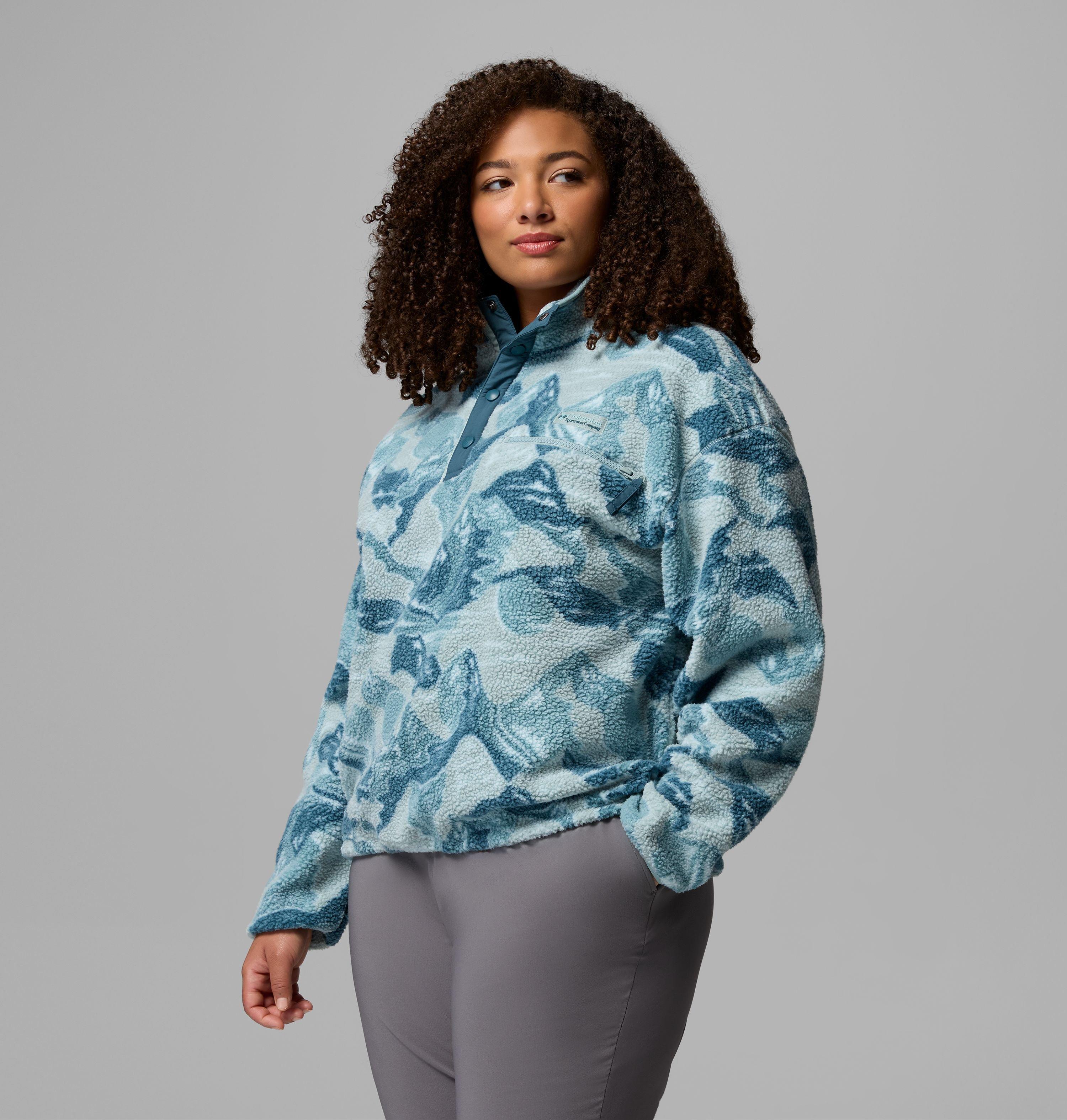Women's Helvetia II Printed Cropped Half Snap Fleece Pullover | 482 | 3X 4
