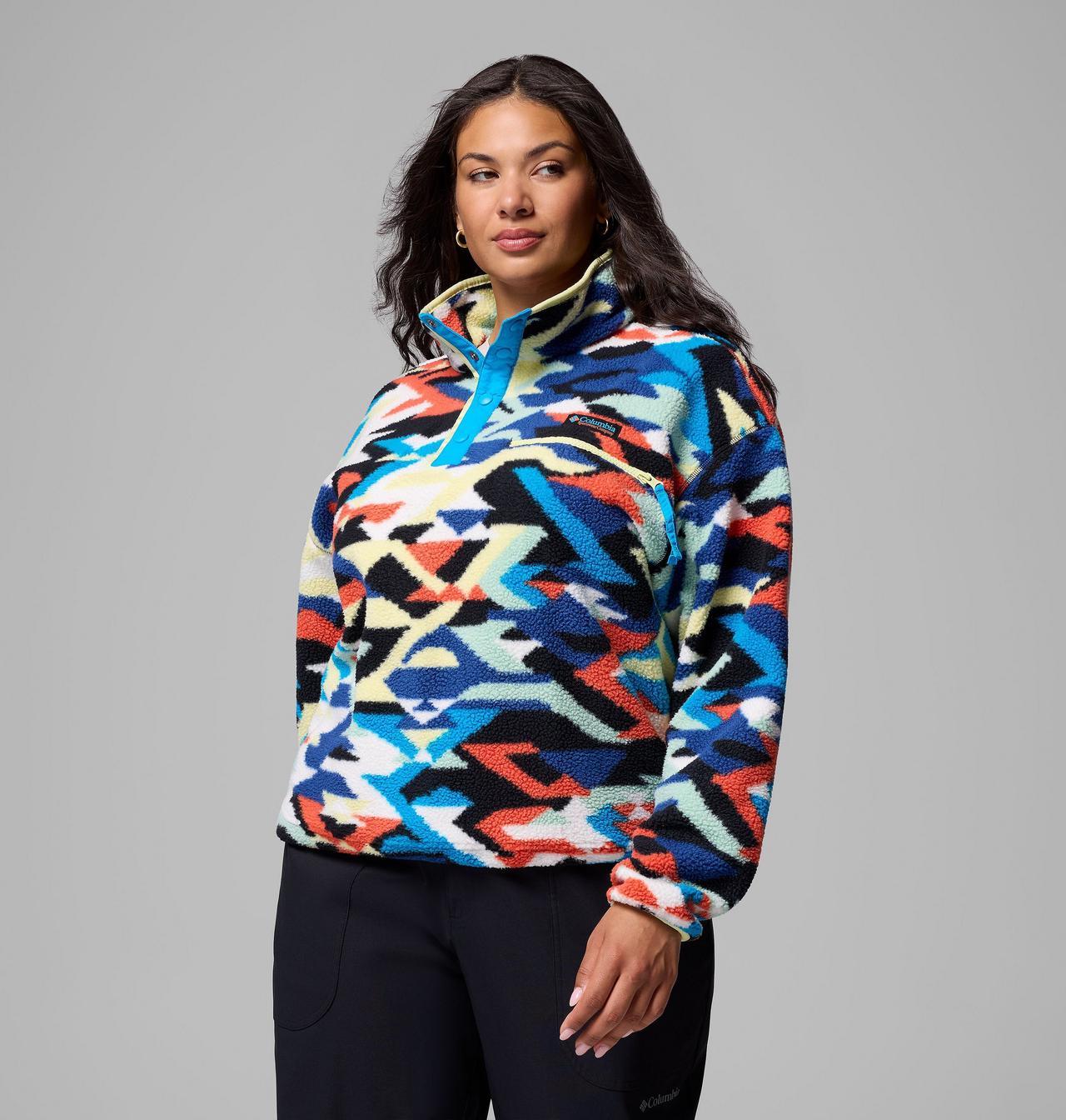 Women's Helvetia™ II Printed Cropped Half Snap Fleece Pullover 4