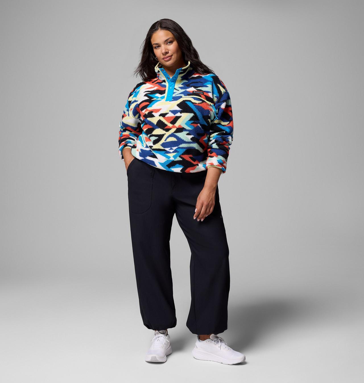 Women's Helvetia™ II Printed Cropped Half Snap Fleece Pullover 2