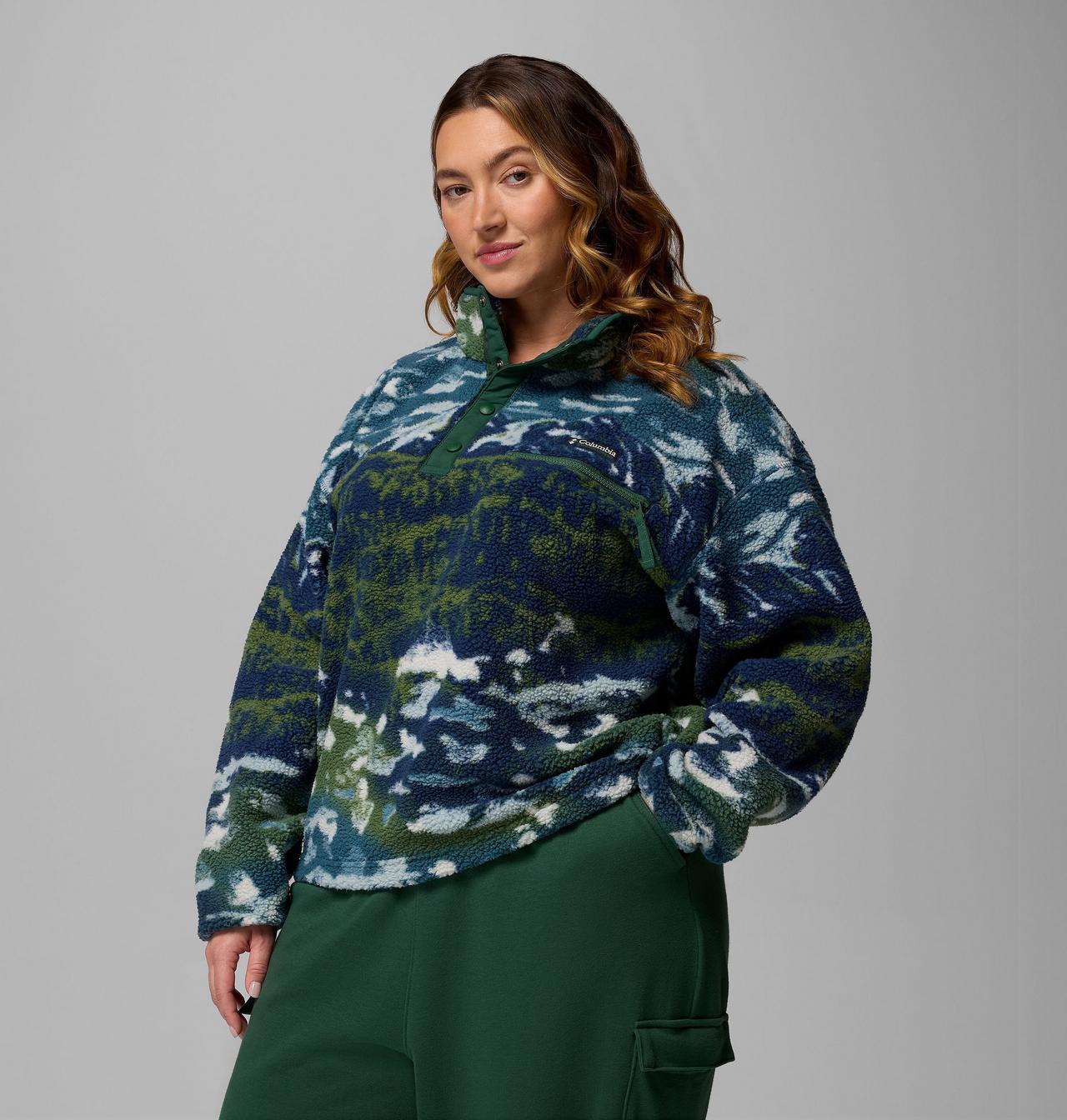 Women's Helvetia™ II Printed Cropped Half Snap Fleece Pullover 4