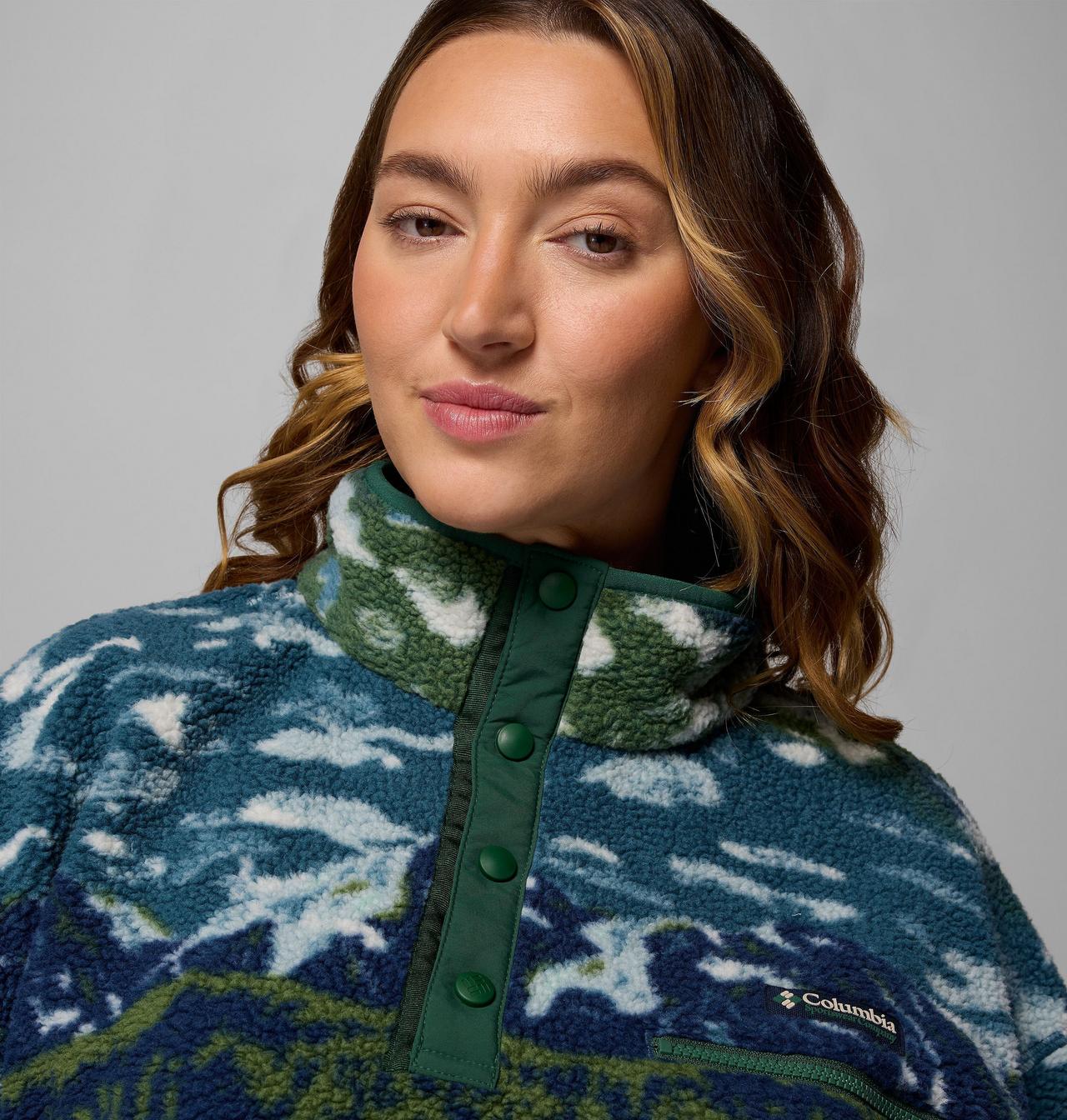 Women's Helvetia™ II Printed Cropped Half Snap Fleece Pullover 6