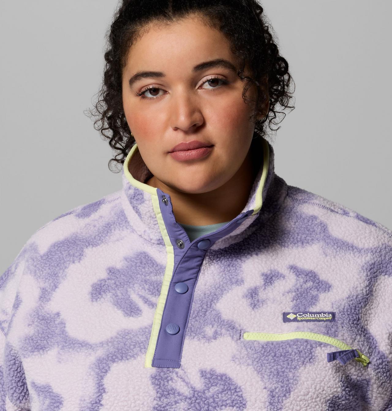 Women's Helvetia™ II Printed Cropped Half Snap Fleece Pullover | 525 | 1X 5