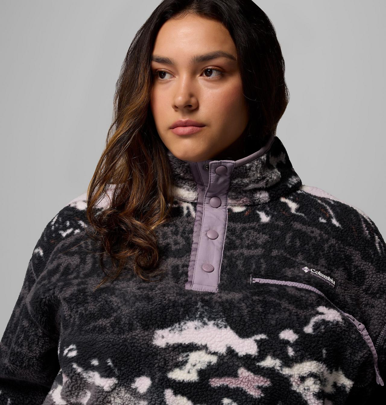 Women's Helvetia™ II Printed Cropped Half Snap Fleece Pullover 5