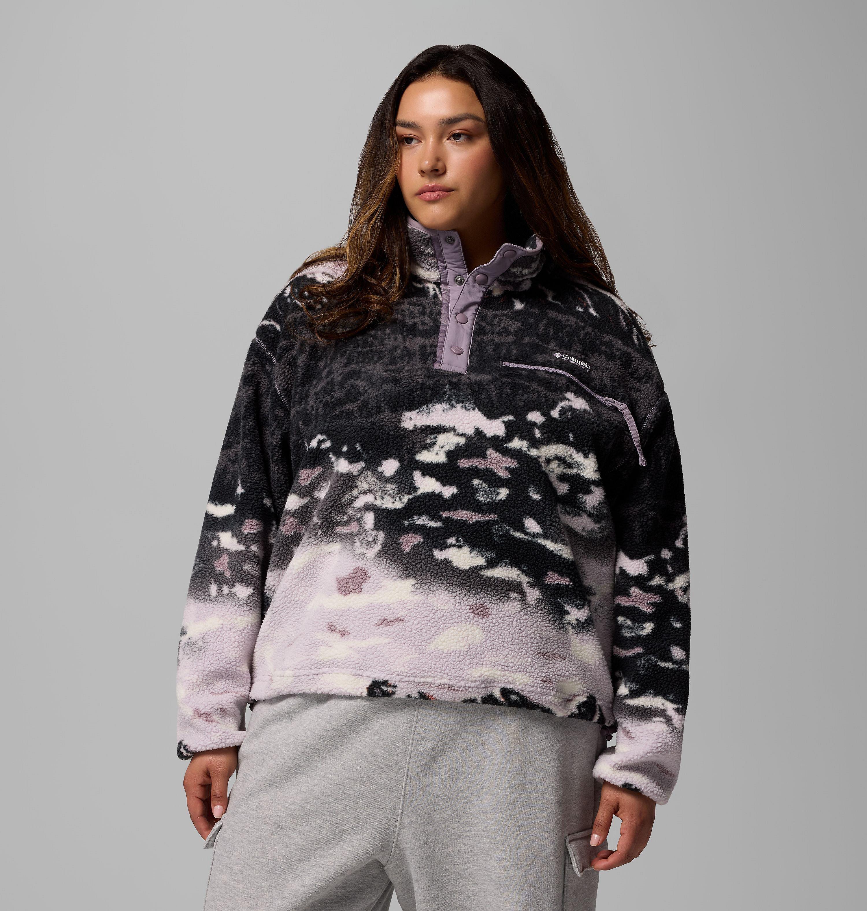Women's Helvetia II Printed Cropped Half Snap Fleece Pullover