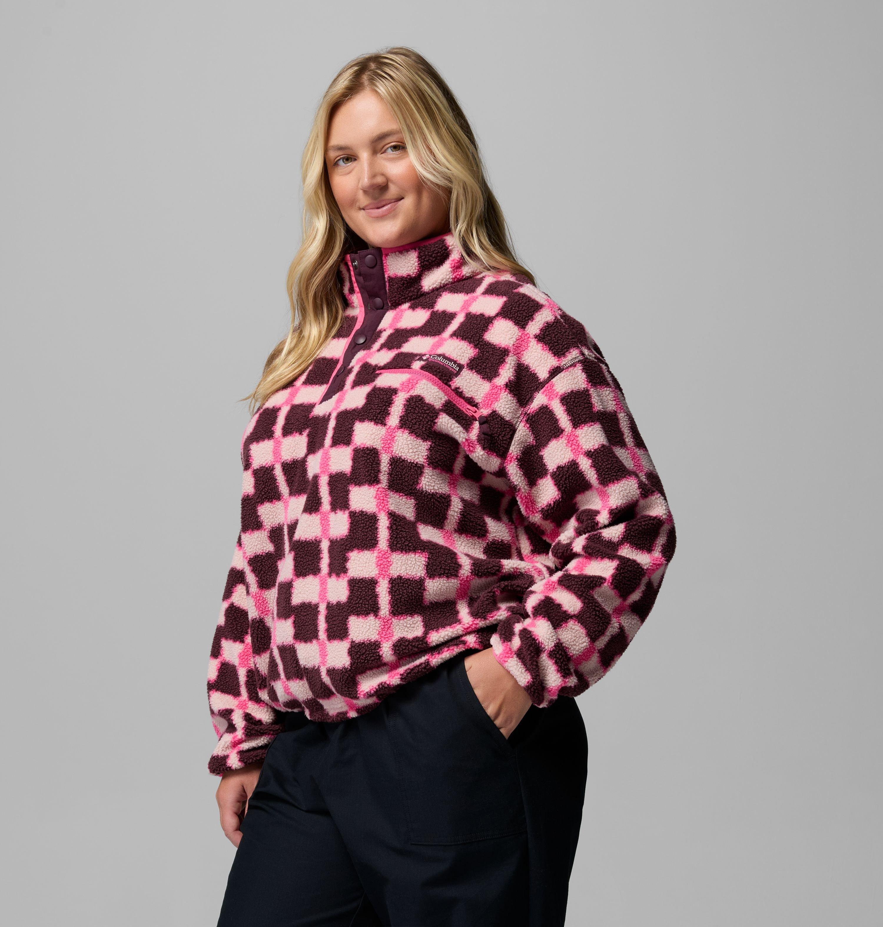 Women's Helvetia II Printed Cropped Half Snap Fleece Pullover - Plus Size | 611 | 2X 4