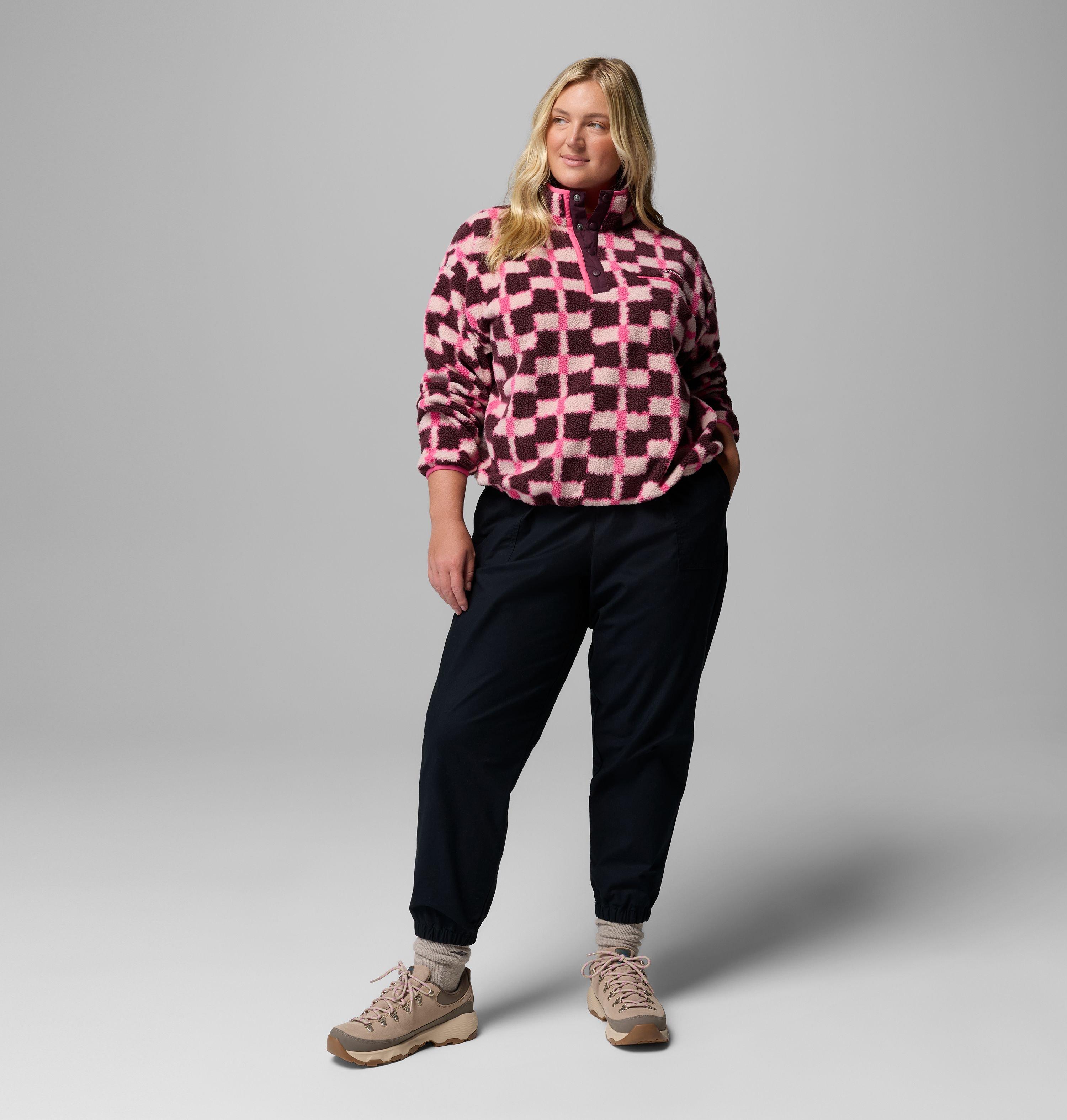 Women's Helvetia II Printed Cropped Half Snap Fleece Pullover - Plus Size | 611 | 2X 2