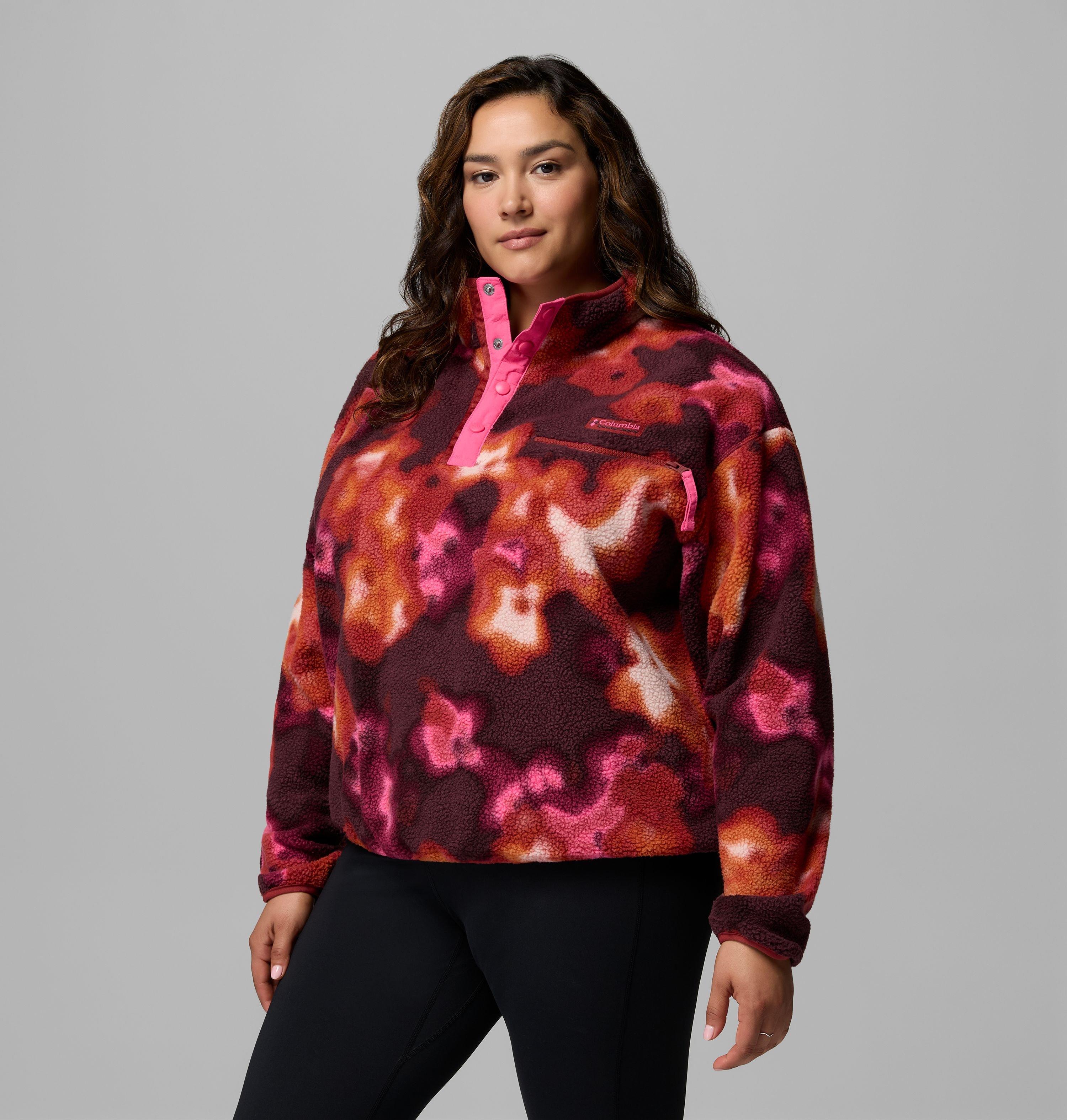 Women's Helvetia II Printed Cropped Half Snap Fleece Pullover | 632 | 1X 4
