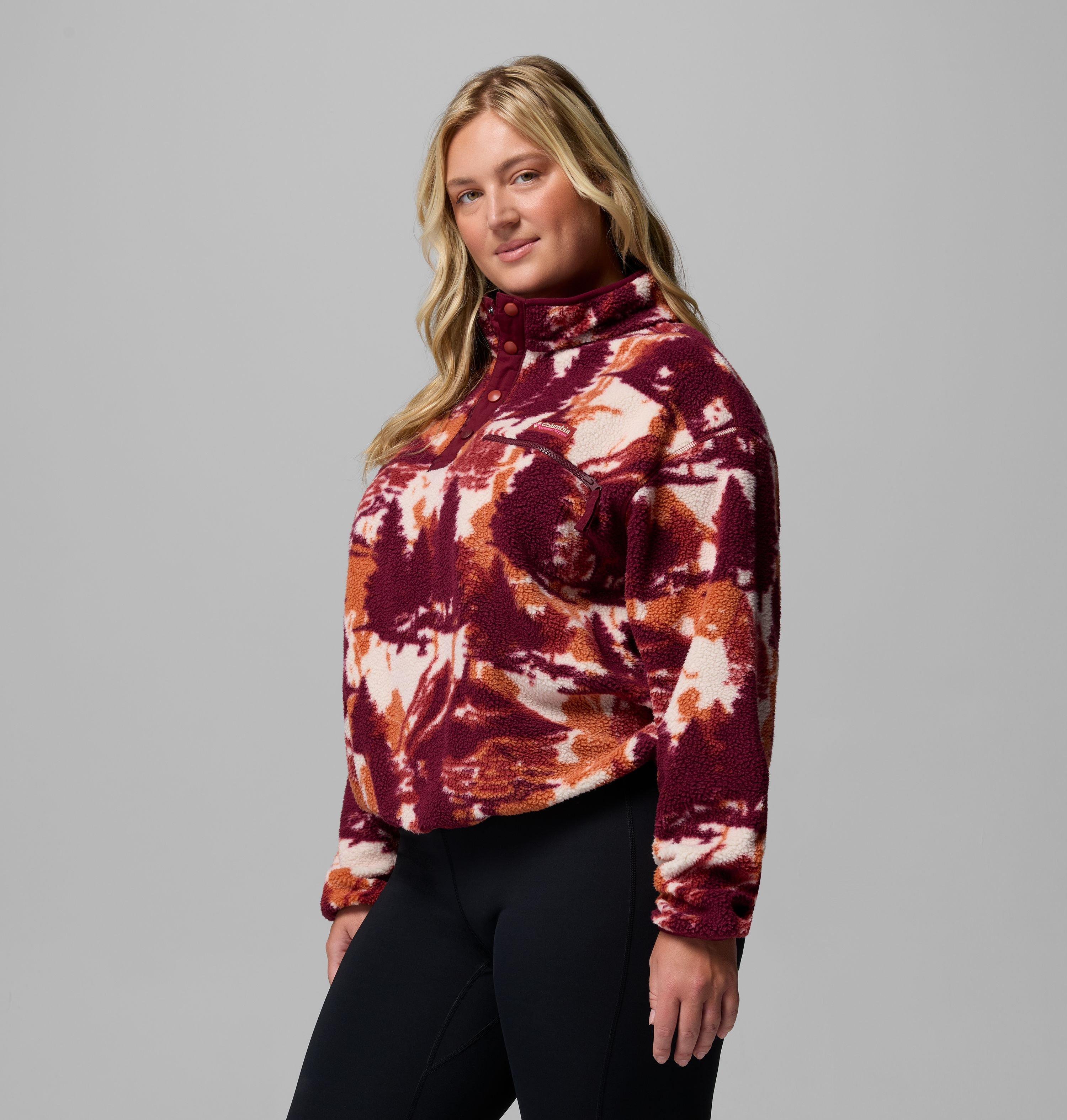 Women's Helvetia II Printed Cropped Half Snap Fleece Pullover | 633 | 1X 4