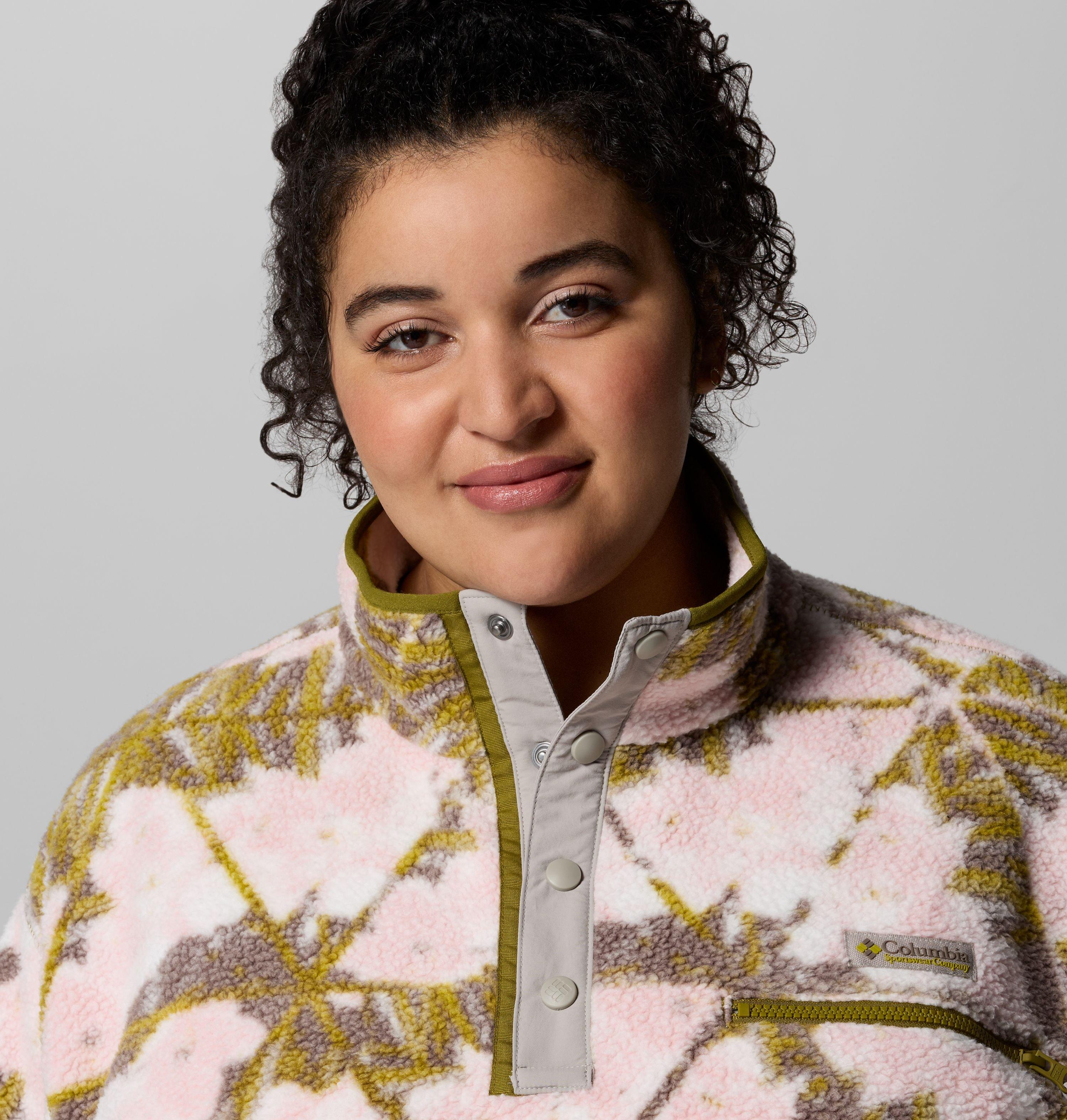 Women's Helvetia II Printed Cropped Half Snap Fleece Pullover